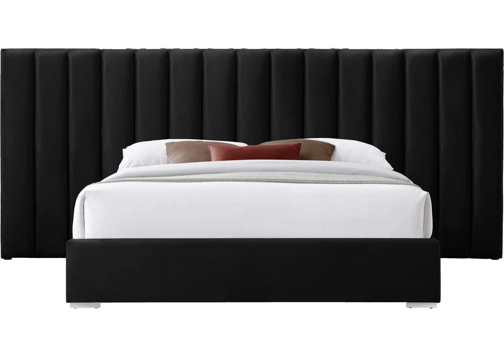Pablo Black Velvet King Bed,Meridian Furniture