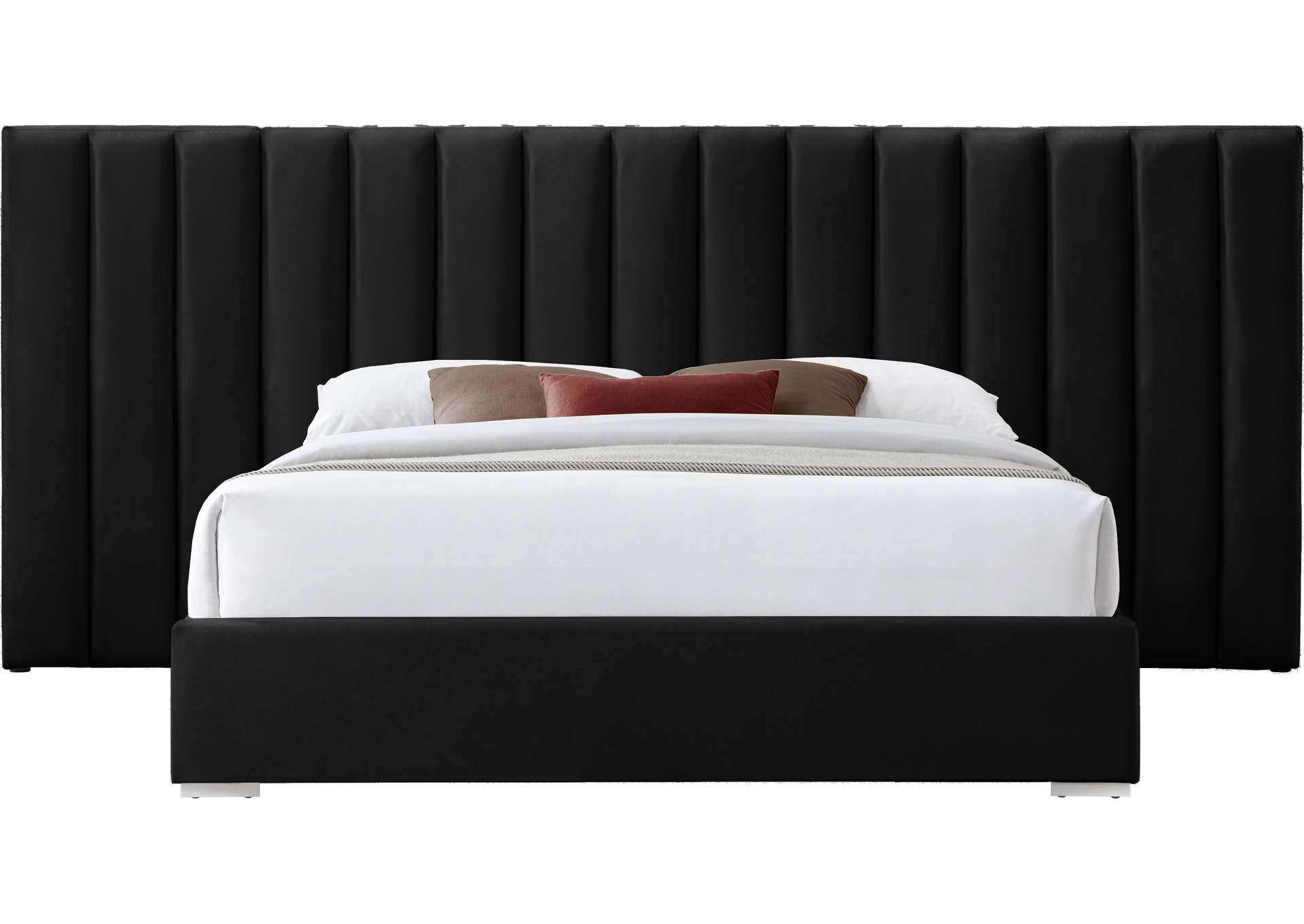 Pablo Black Velvet King Bed,Meridian Furniture