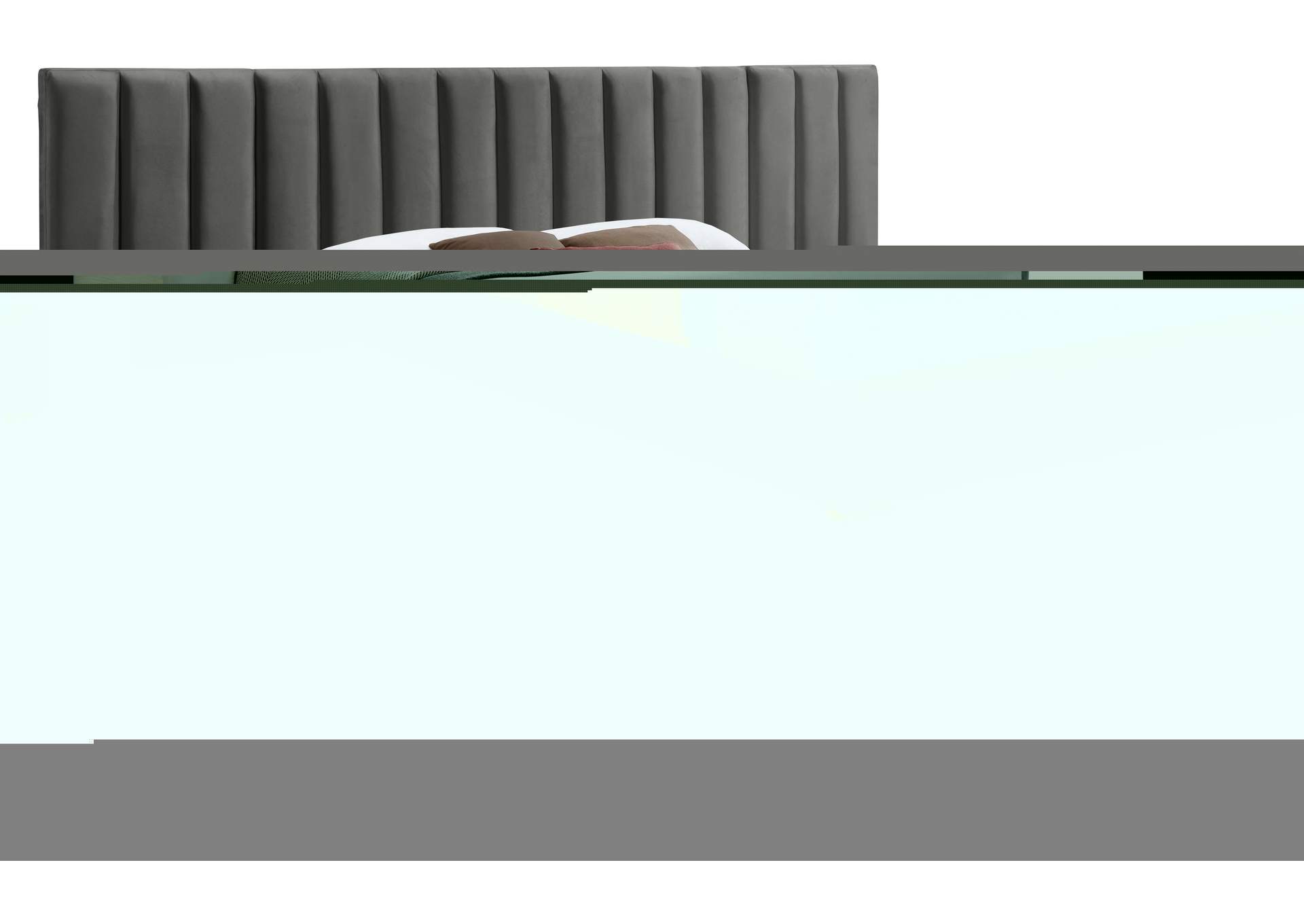 Pablo Grey Velvet King Bed,Meridian Furniture