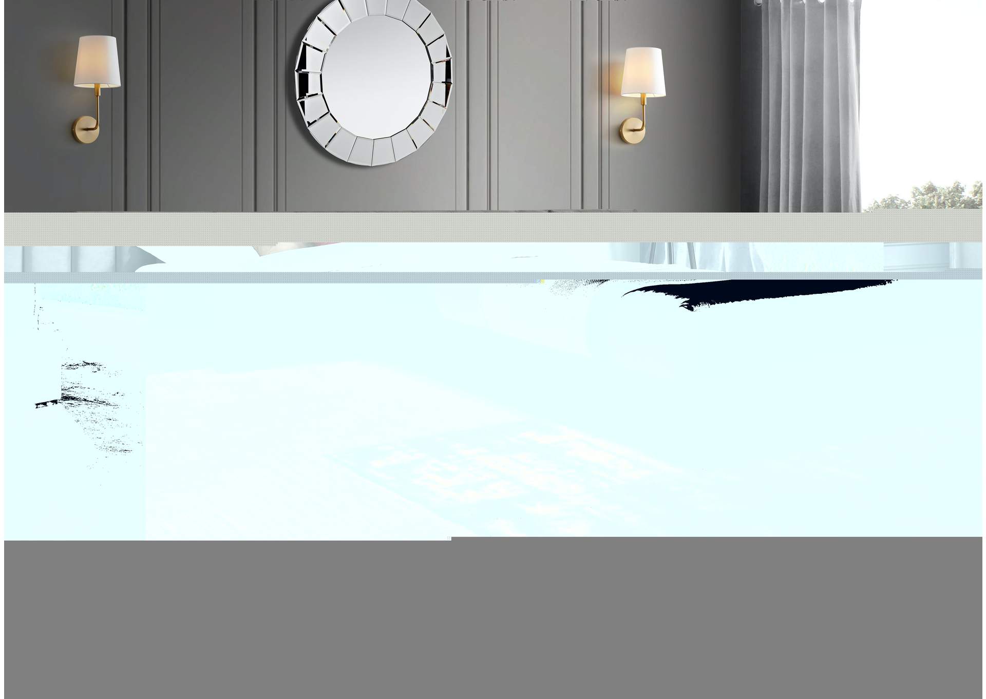 Pablo Grey Velvet King Bed,Meridian Furniture