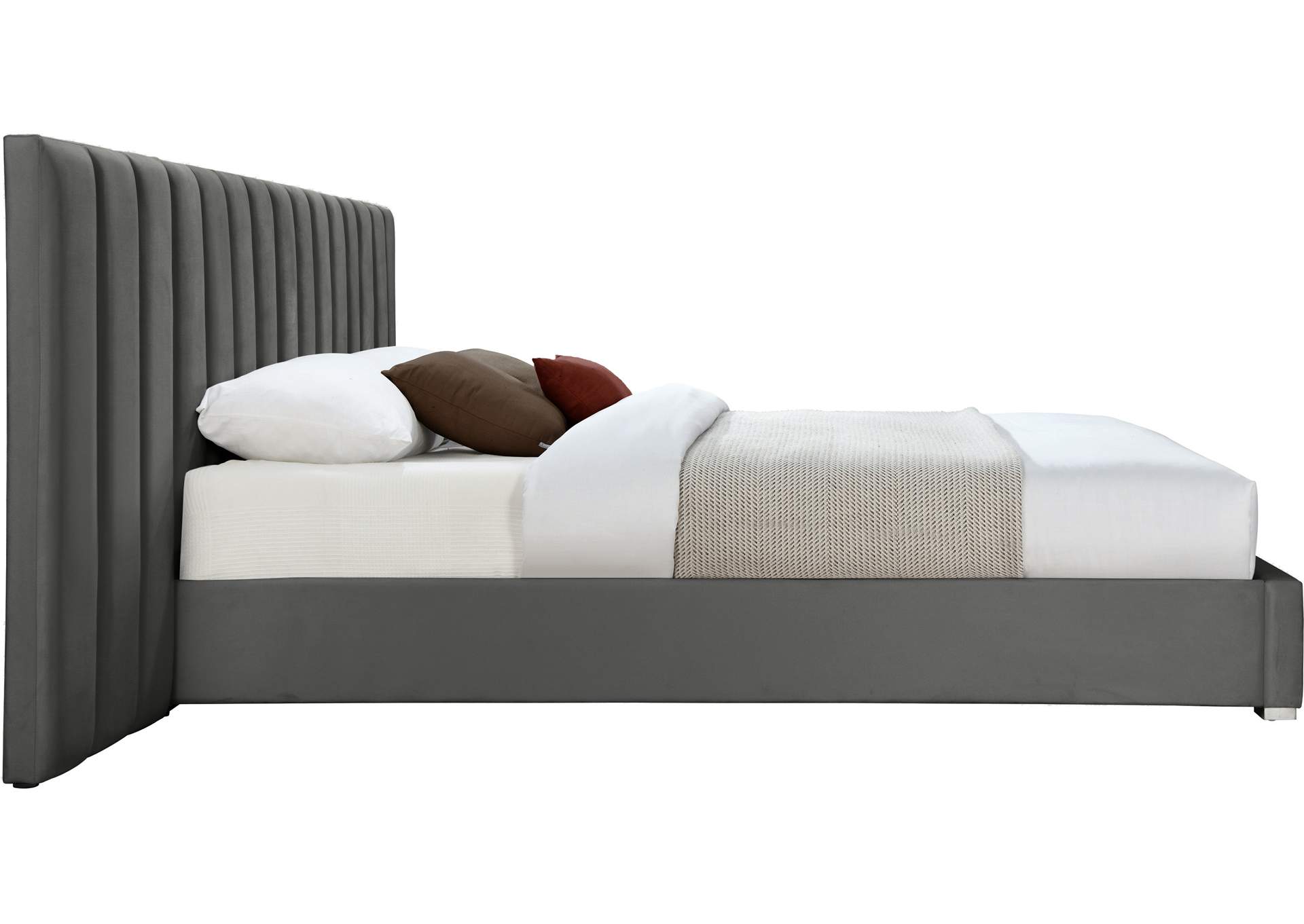 Pablo Grey Velvet King Bed,Meridian Furniture