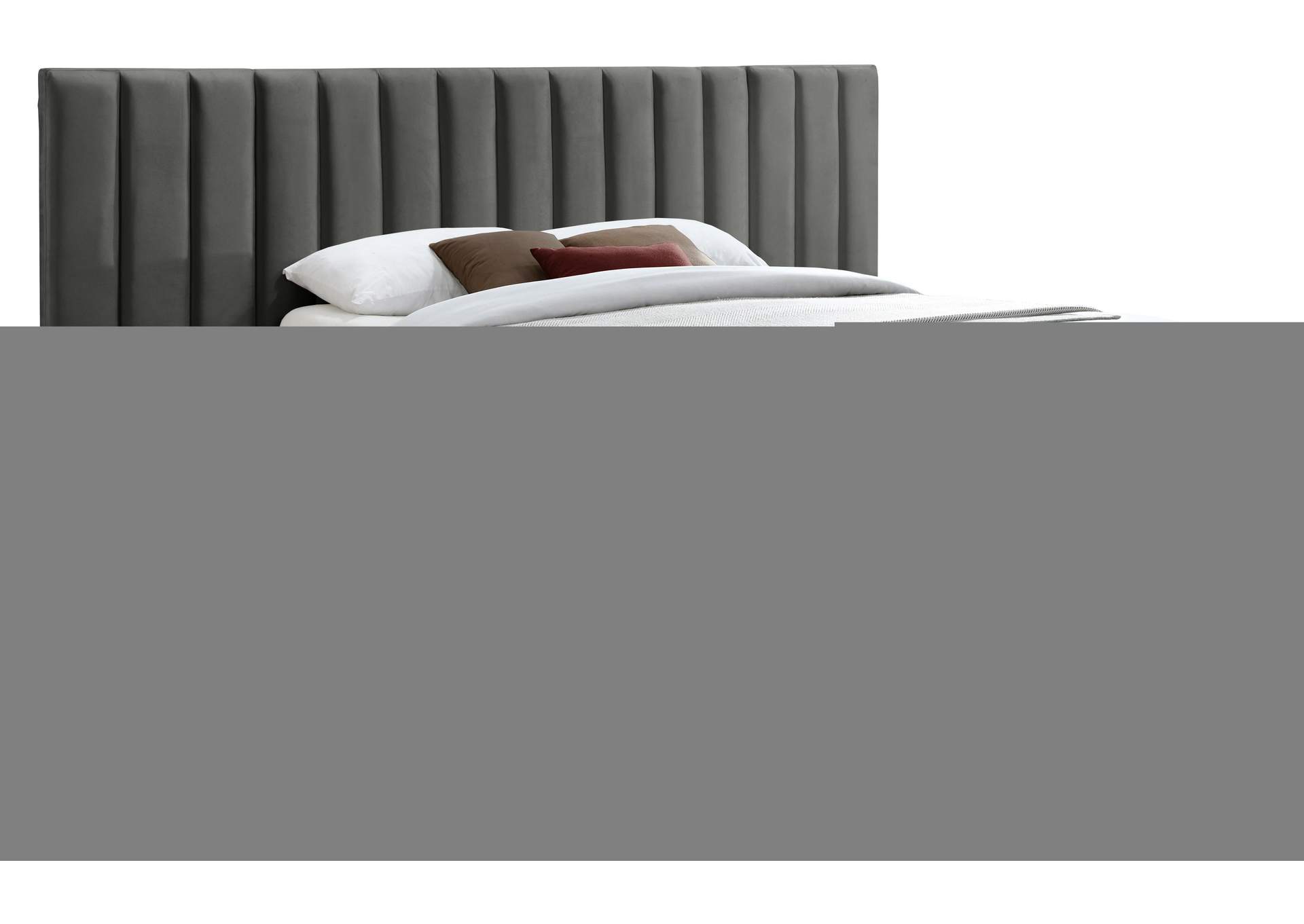 Pablo Grey Velvet Queen Bed,Meridian Furniture