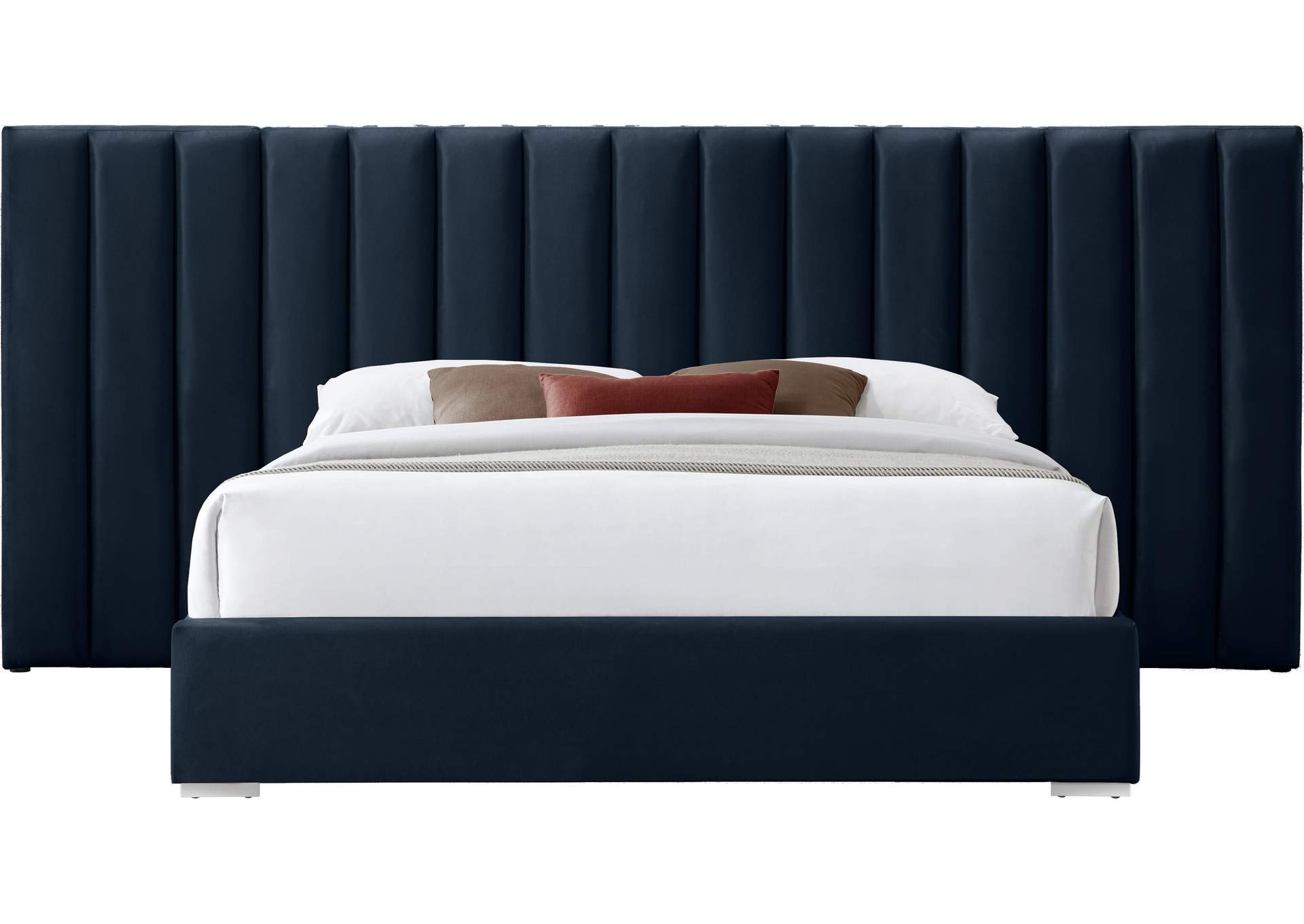 Pablo Navy Velvet King Bed,Meridian Furniture