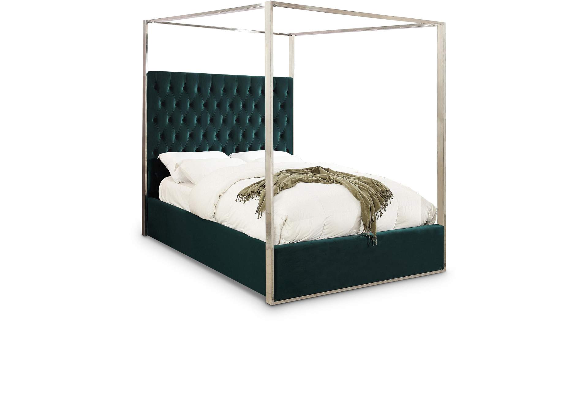 Porter Green Velvet King Bed,Meridian Furniture