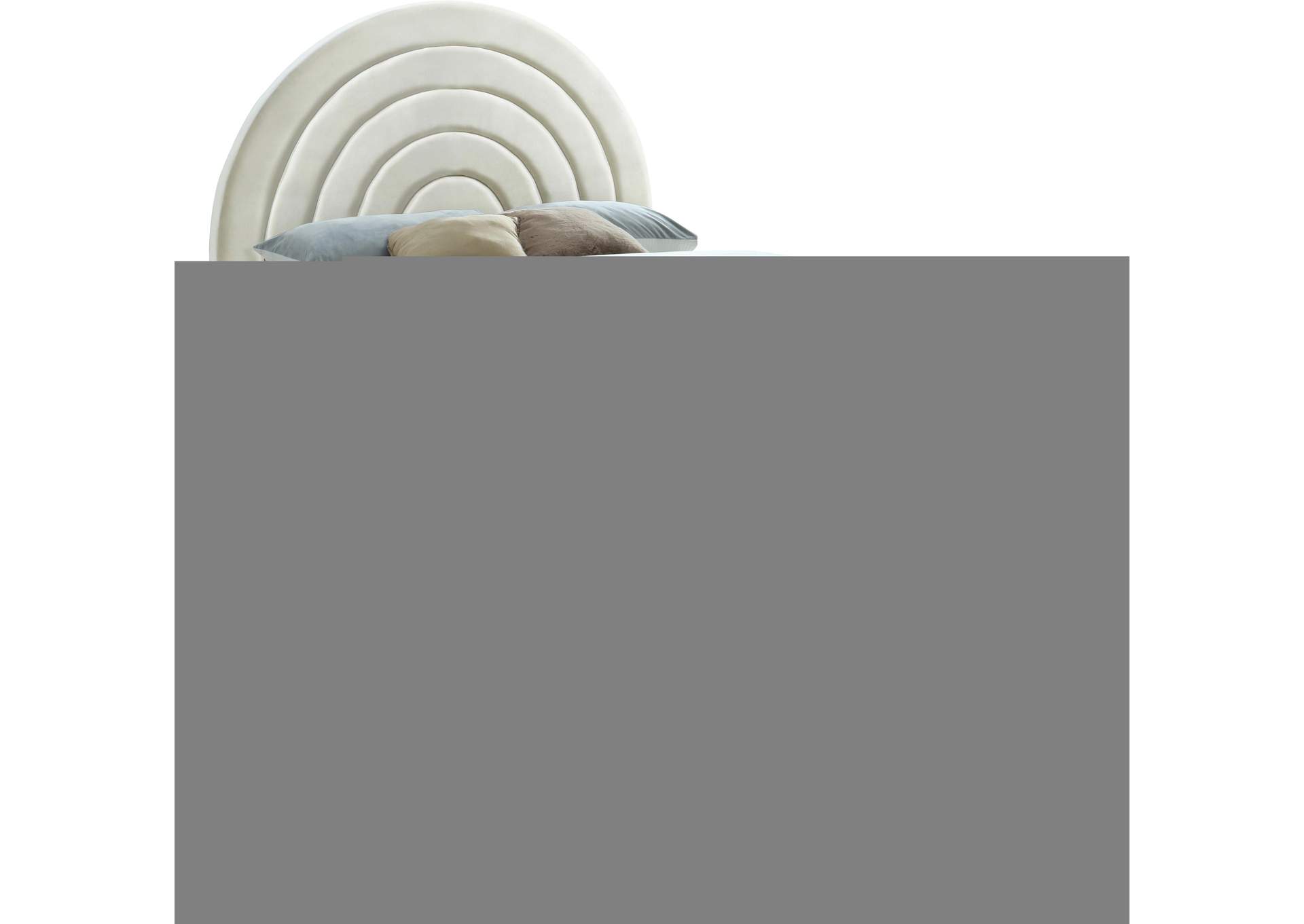 Rainbow Cream Velvet Queen Bed,Meridian Furniture