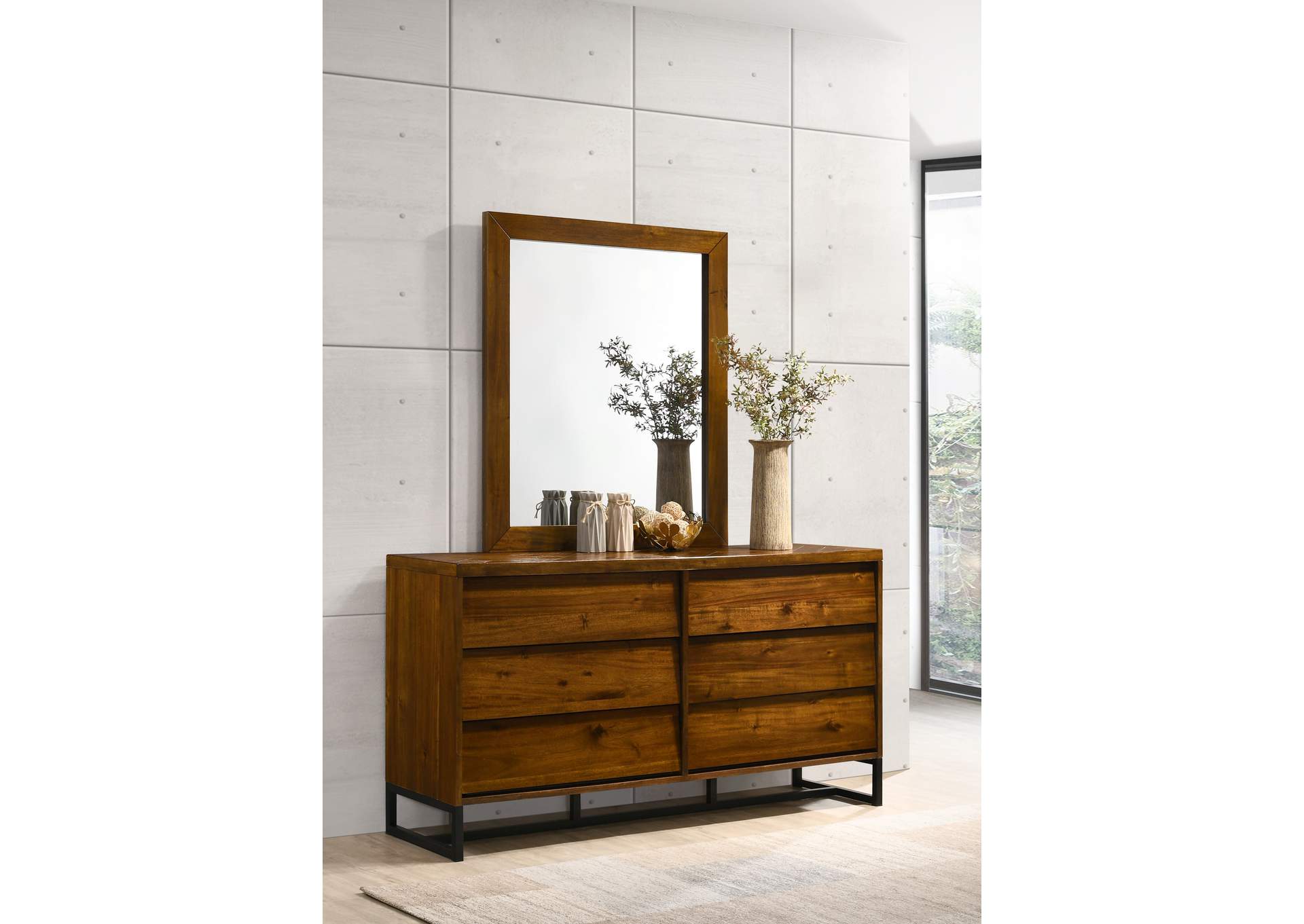 Reed Antique Coffee Mirror,Meridian Furniture