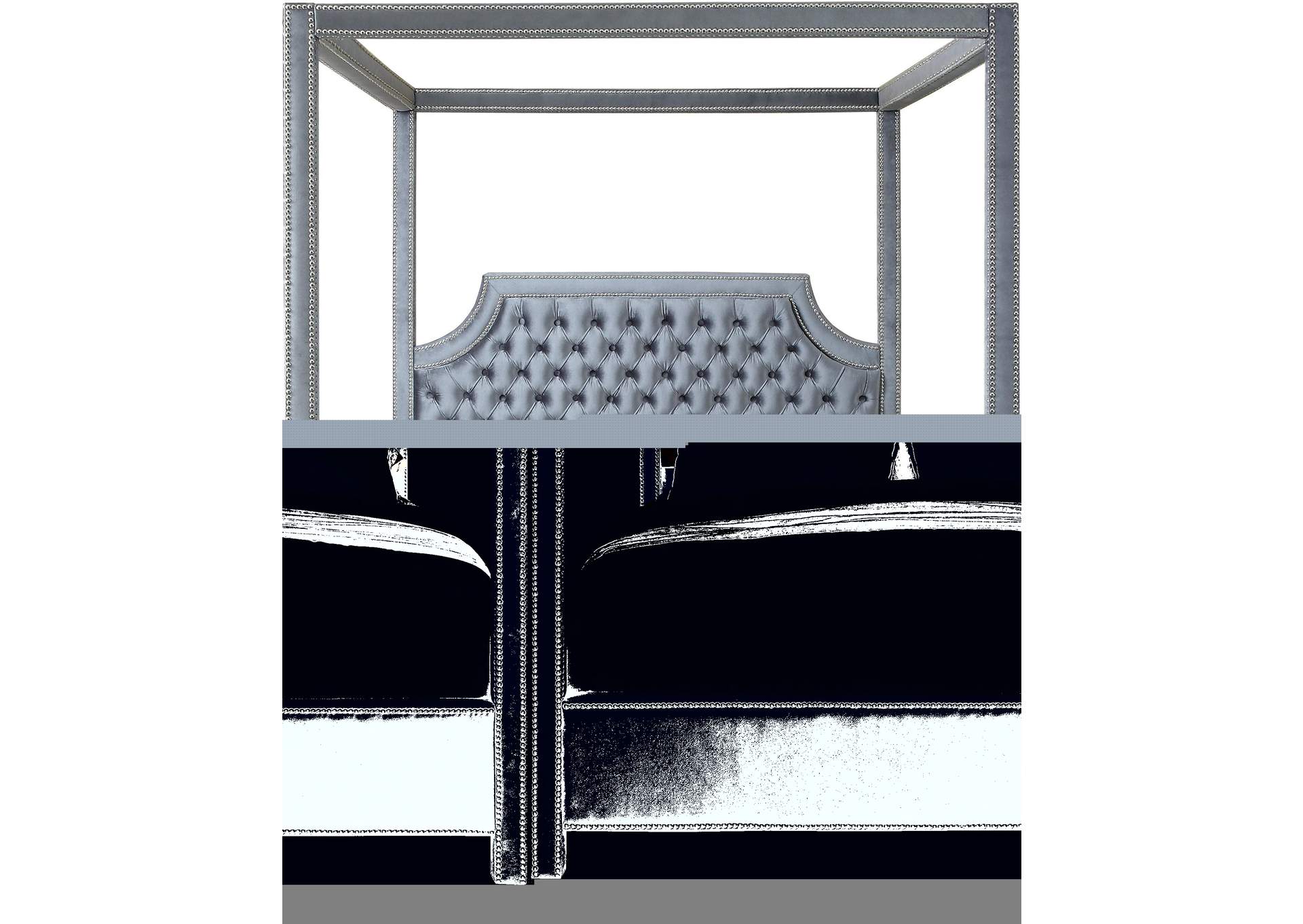 Rowan Grey Velvet King Bed (3 Boxes),Meridian Furniture