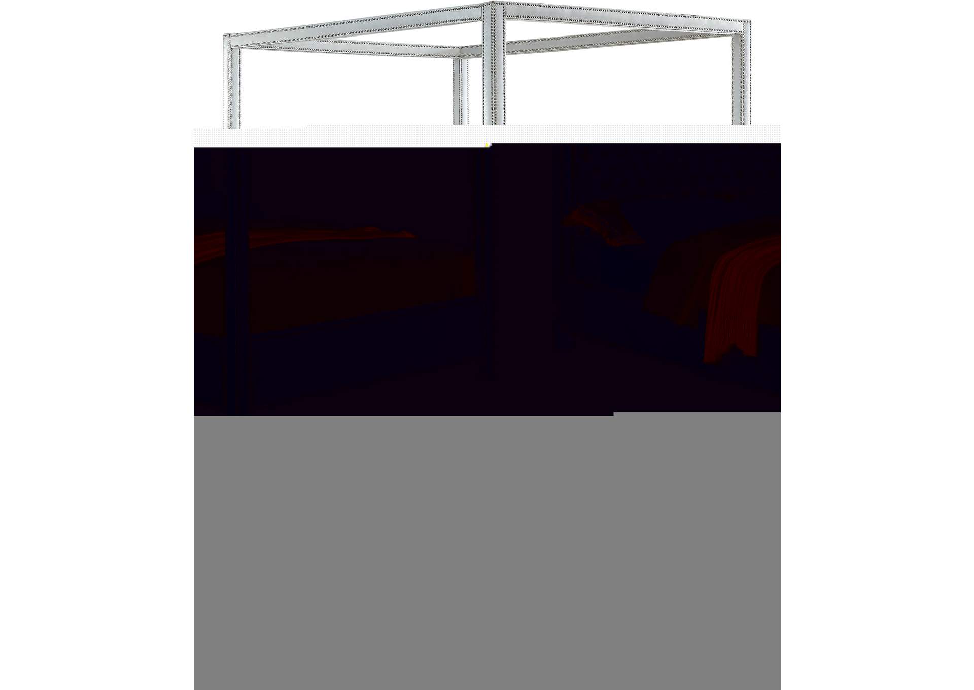 Rowan White Velvet Queen Bed (3 Boxes),Meridian Furniture