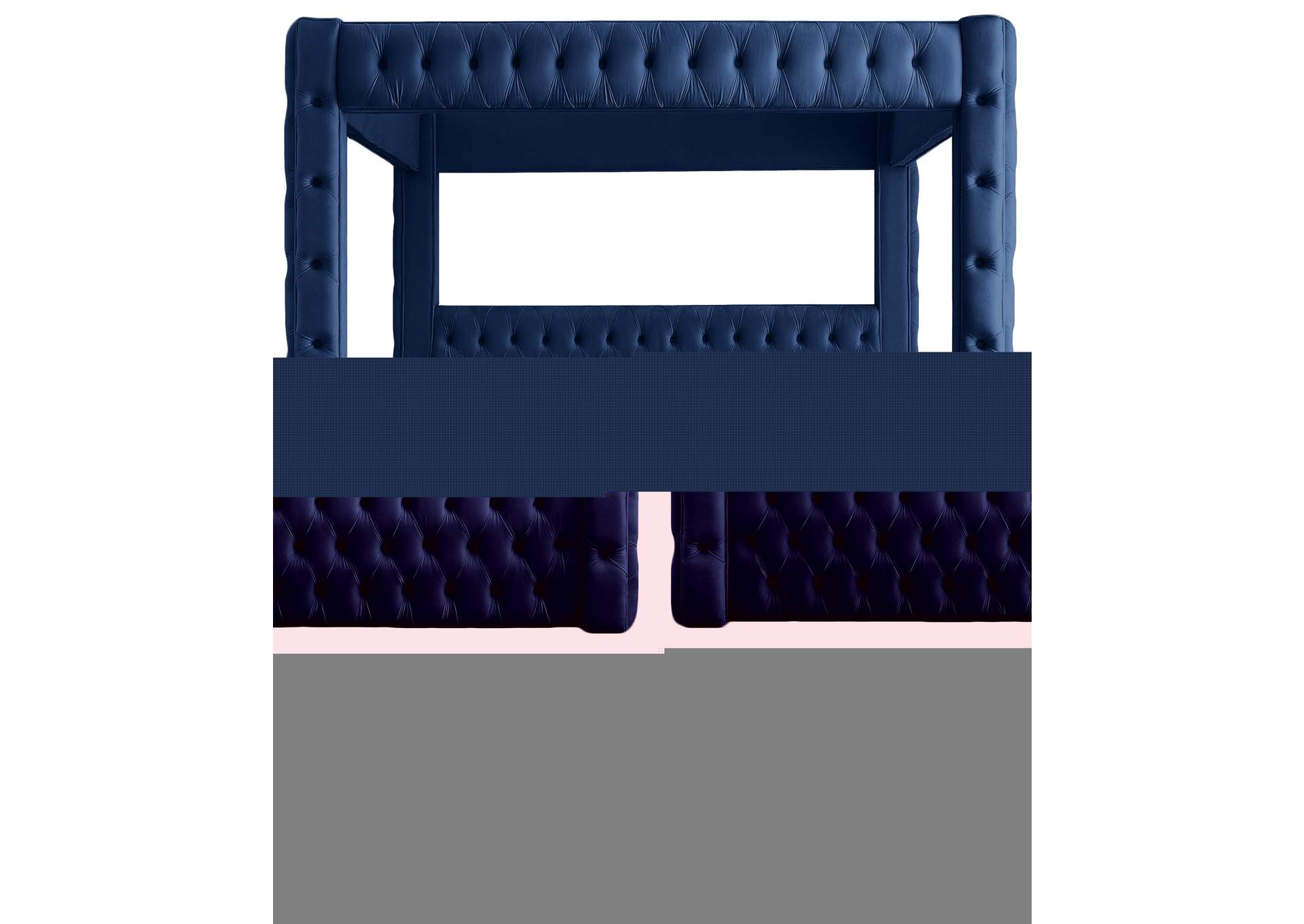 Royal Navy Velvet King Bed (4 Boxes),Meridian Furniture