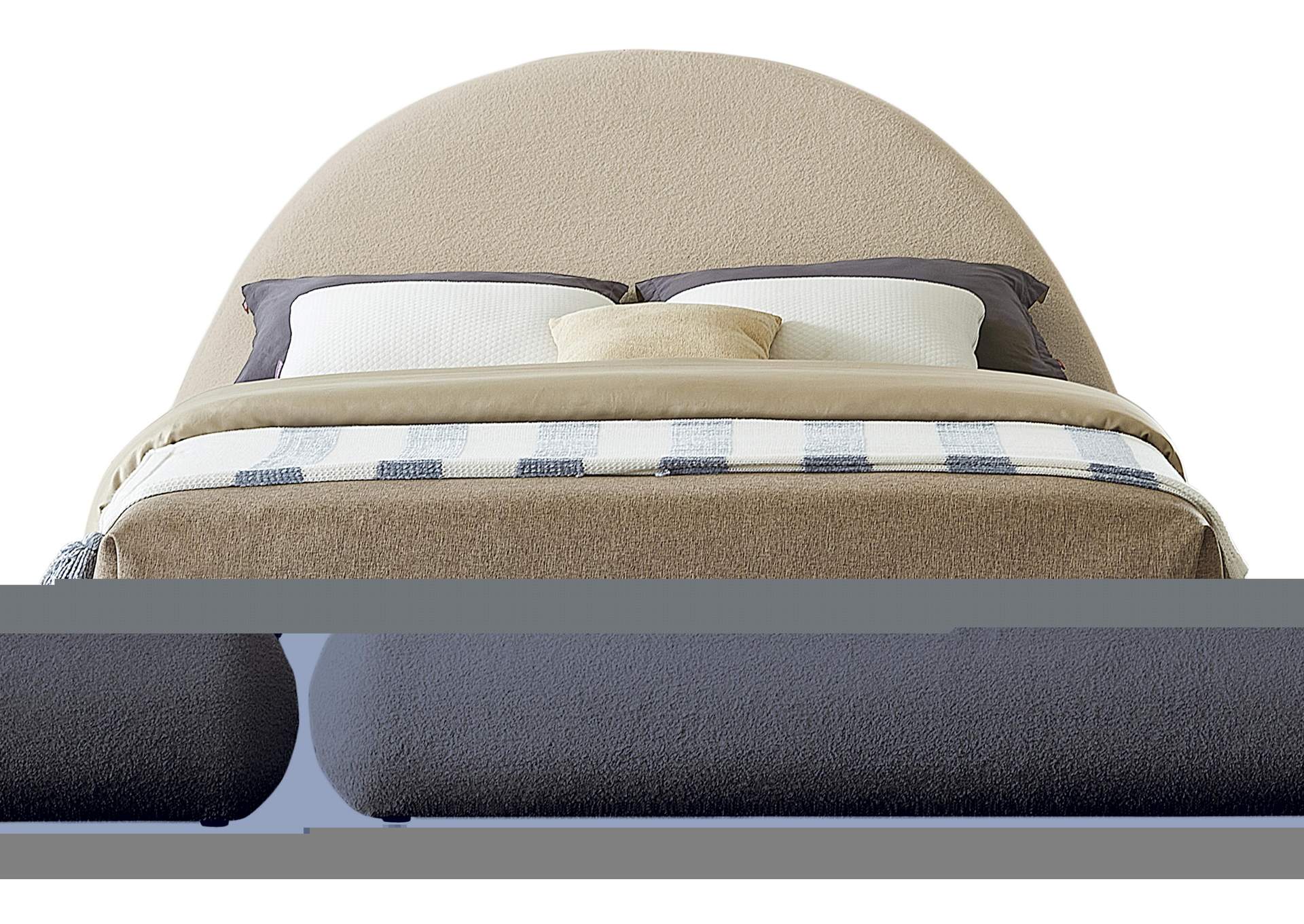 Rudy Beige Teddy Fabric King Bed,Meridian Furniture