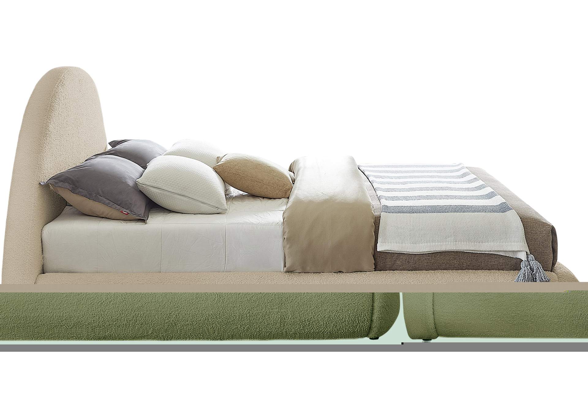 Rudy Beige Teddy Fabric King Bed,Meridian Furniture