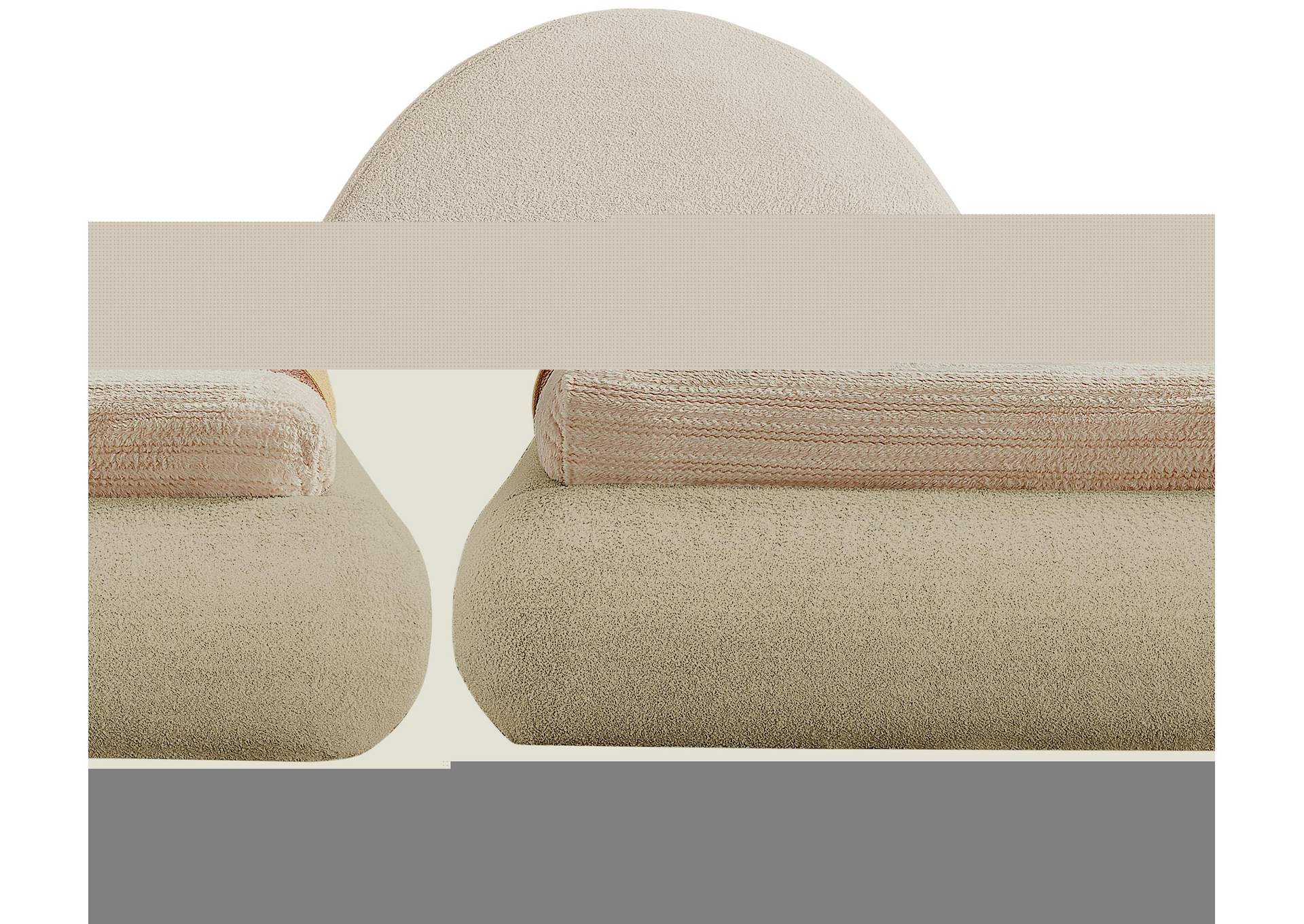 Rudy Beige Teddy Fabric Twin Bed,Meridian Furniture