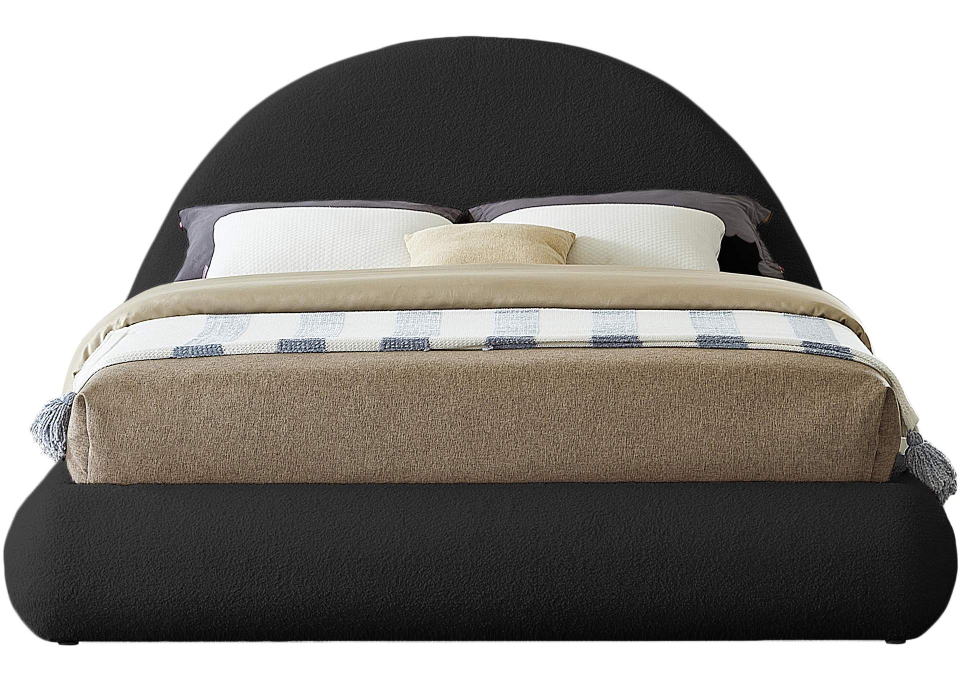Rudy Black Teddy Fabric King Bed,Meridian Furniture