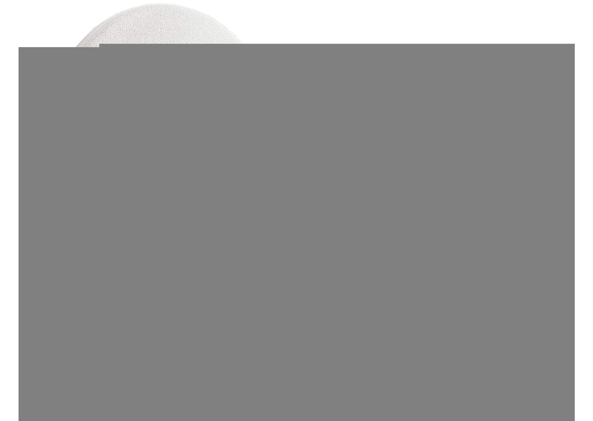 Rudy Cream Teddy Fabric Twin Bed,Meridian Furniture