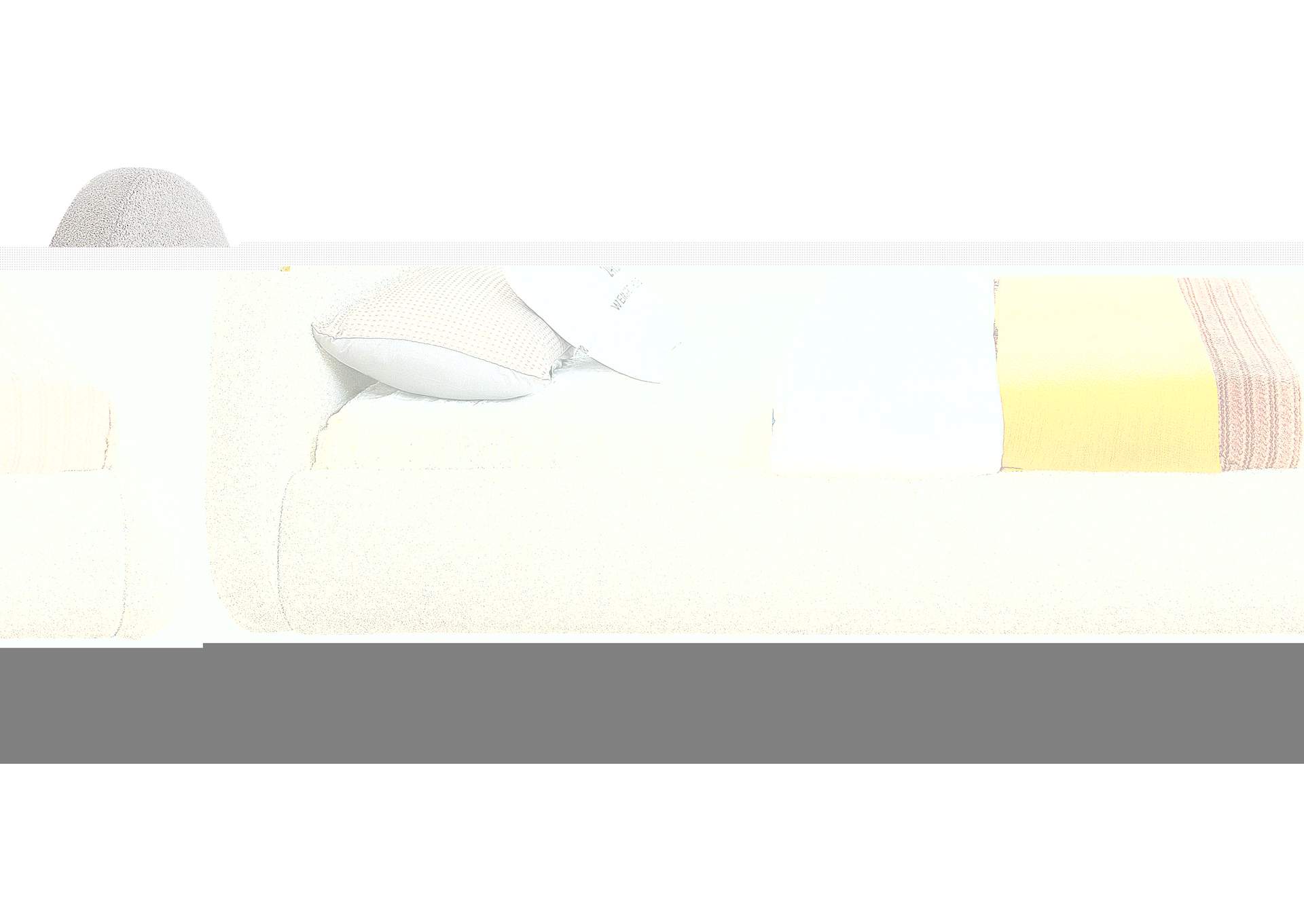 Rudy Cream Teddy Fabric Twin Bed,Meridian Furniture