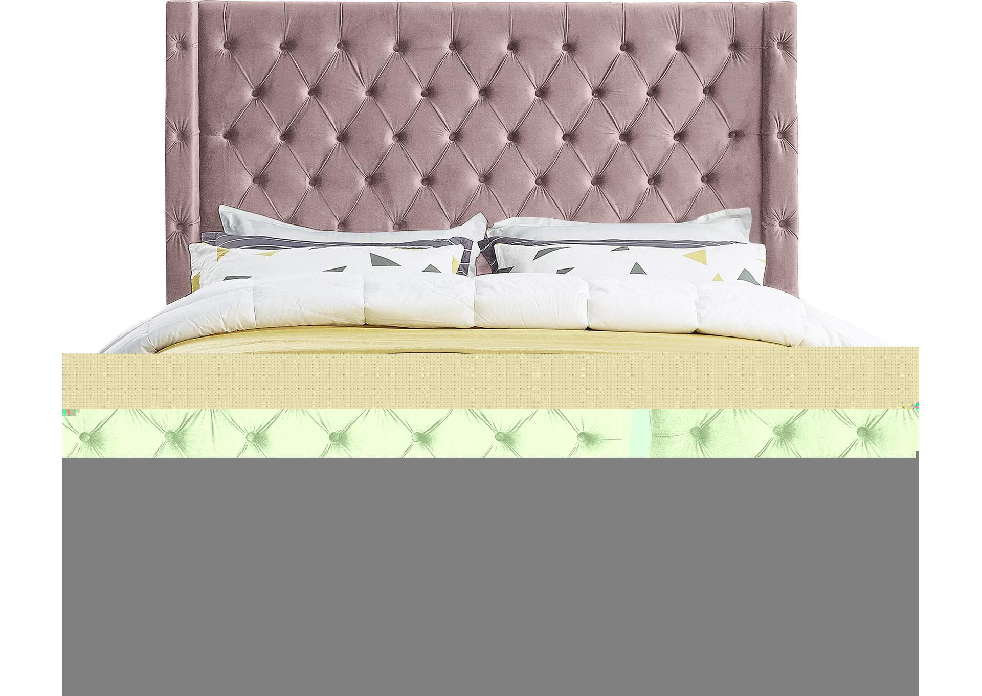 Savan Pink Velvet King Bed,Meridian Furniture