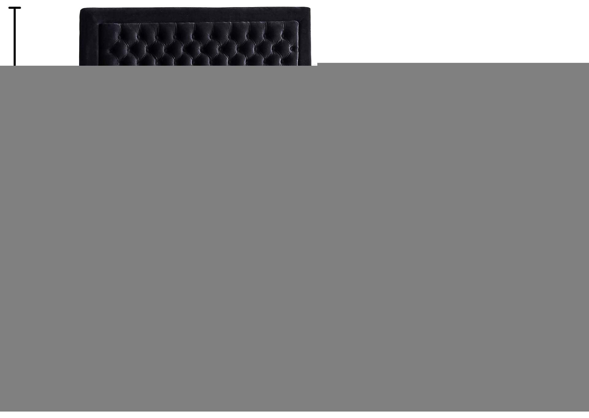Sedona Black Velvet King Bed,Meridian Furniture