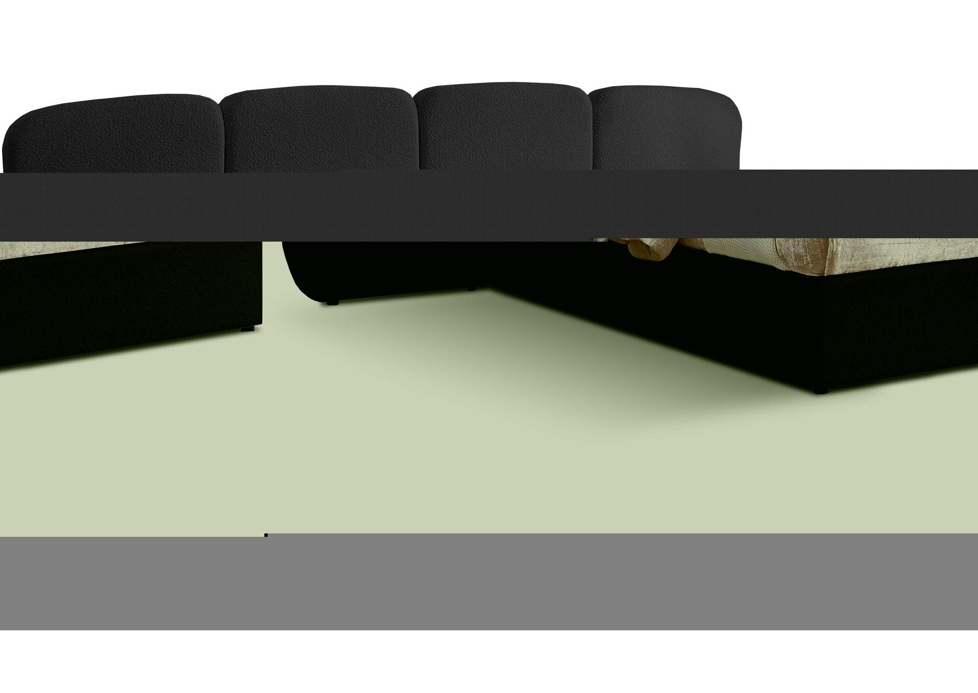 Shiloh Black Boucle Fabric Queen Bed (3 Boxes),Meridian Furniture