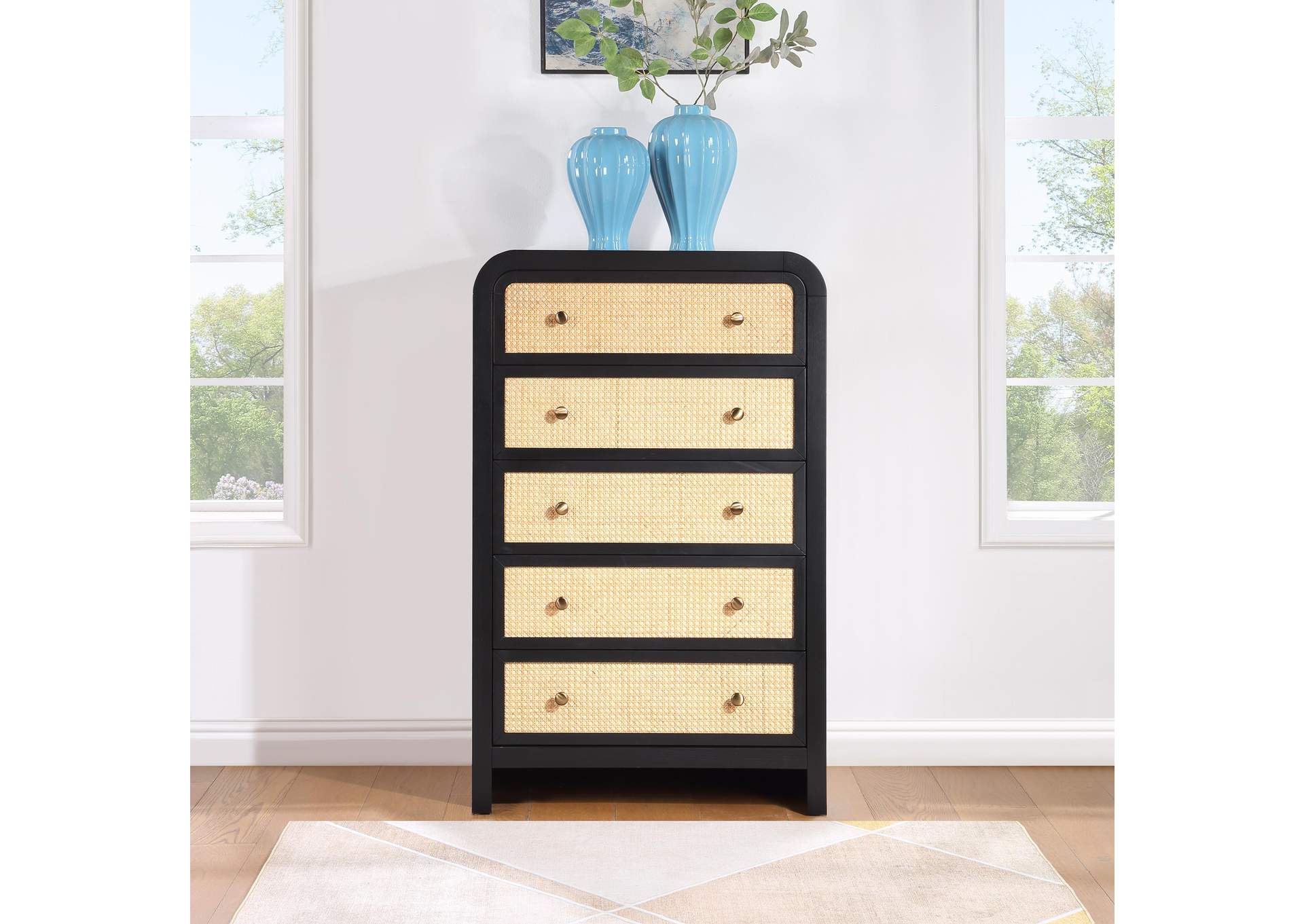Siena Black Chest,Meridian Furniture