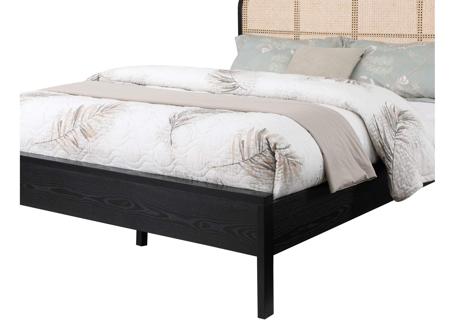 Siena Black Ash Wood Full Bed (3 Boxes),Meridian Furniture