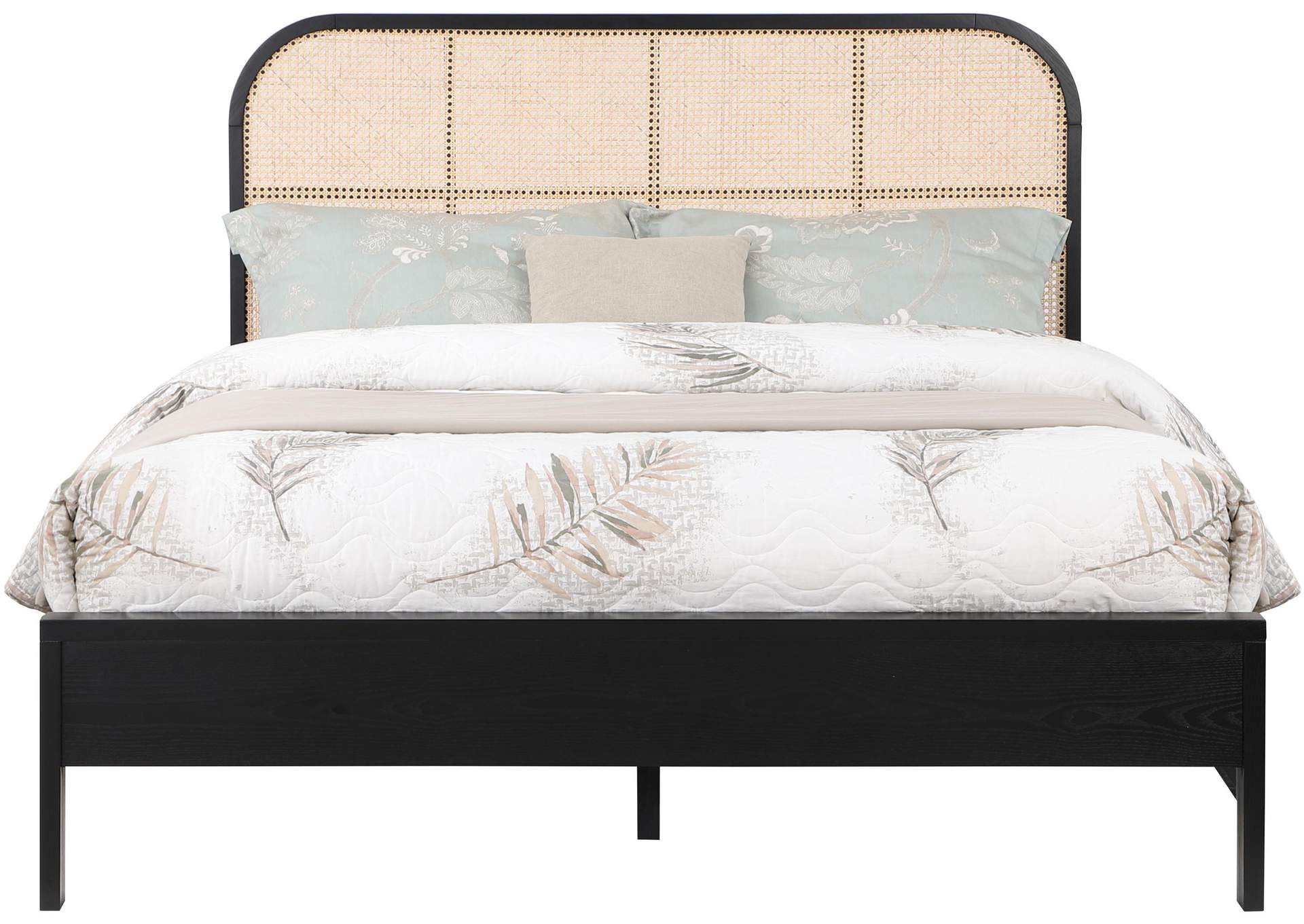 Siena Black Ash Wood King Bed (3 Boxes),Meridian Furniture
