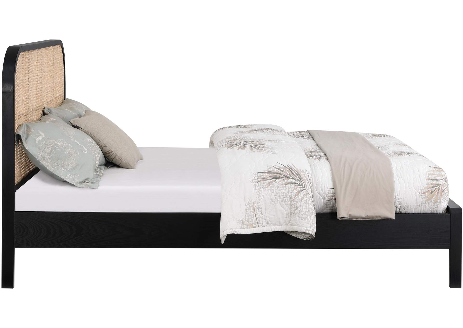 Siena Black Ash Wood King Bed (3 Boxes),Meridian Furniture
