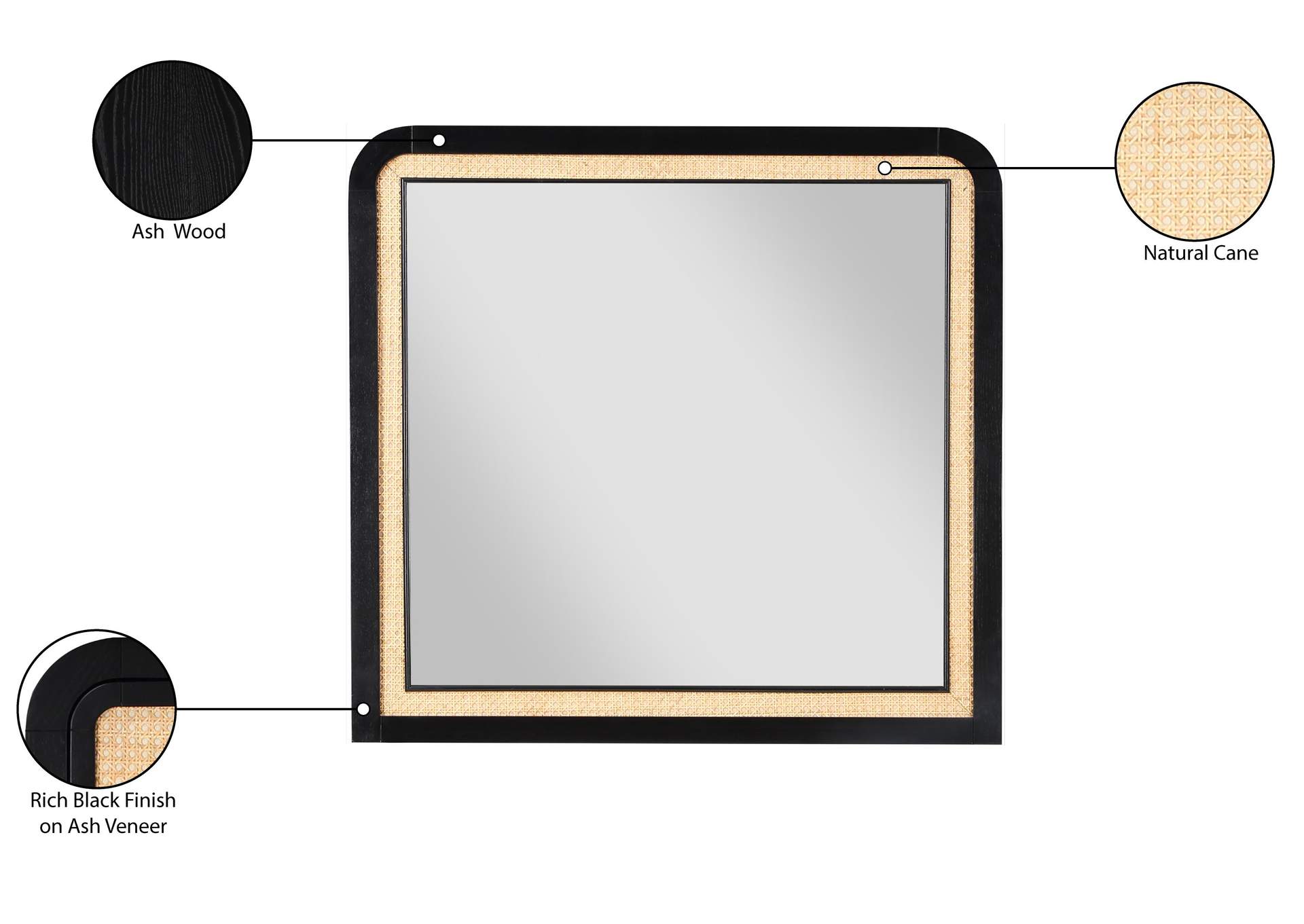 Siena Black Mirror,Meridian Furniture
