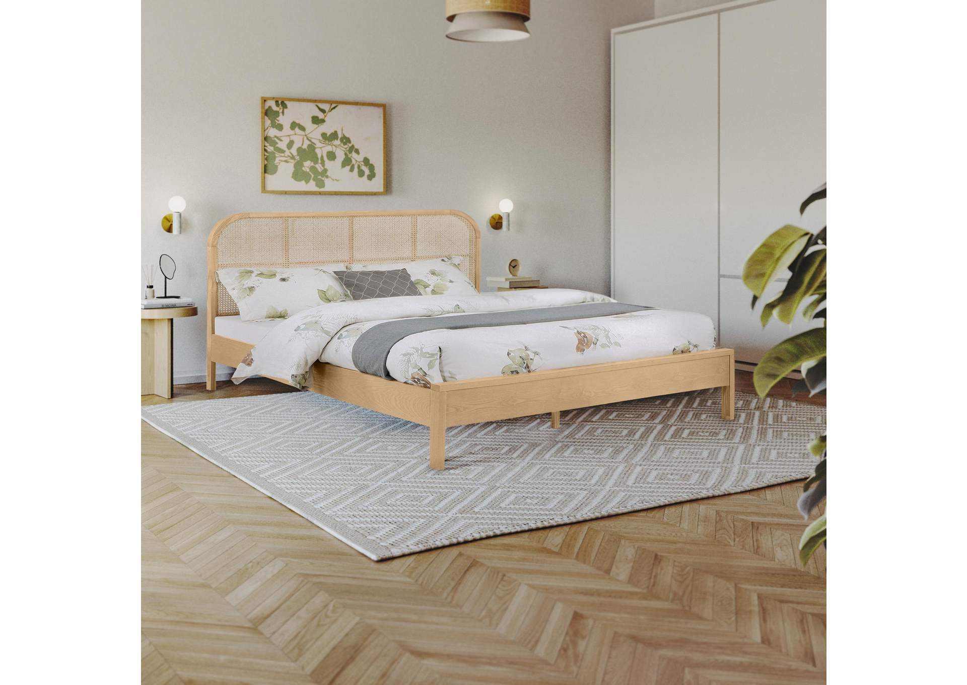 Siena Natural Ash Wood King Bed (3 Boxes),Meridian Furniture
