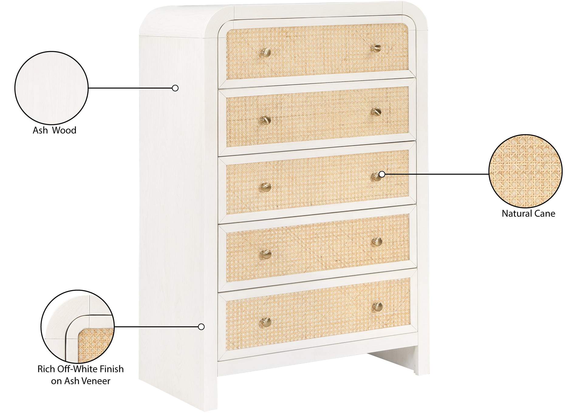 Siena White Chest,Meridian Furniture