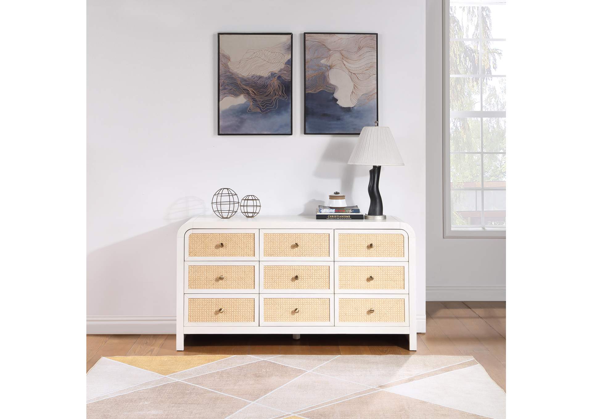 Siena White Dresser,Meridian Furniture