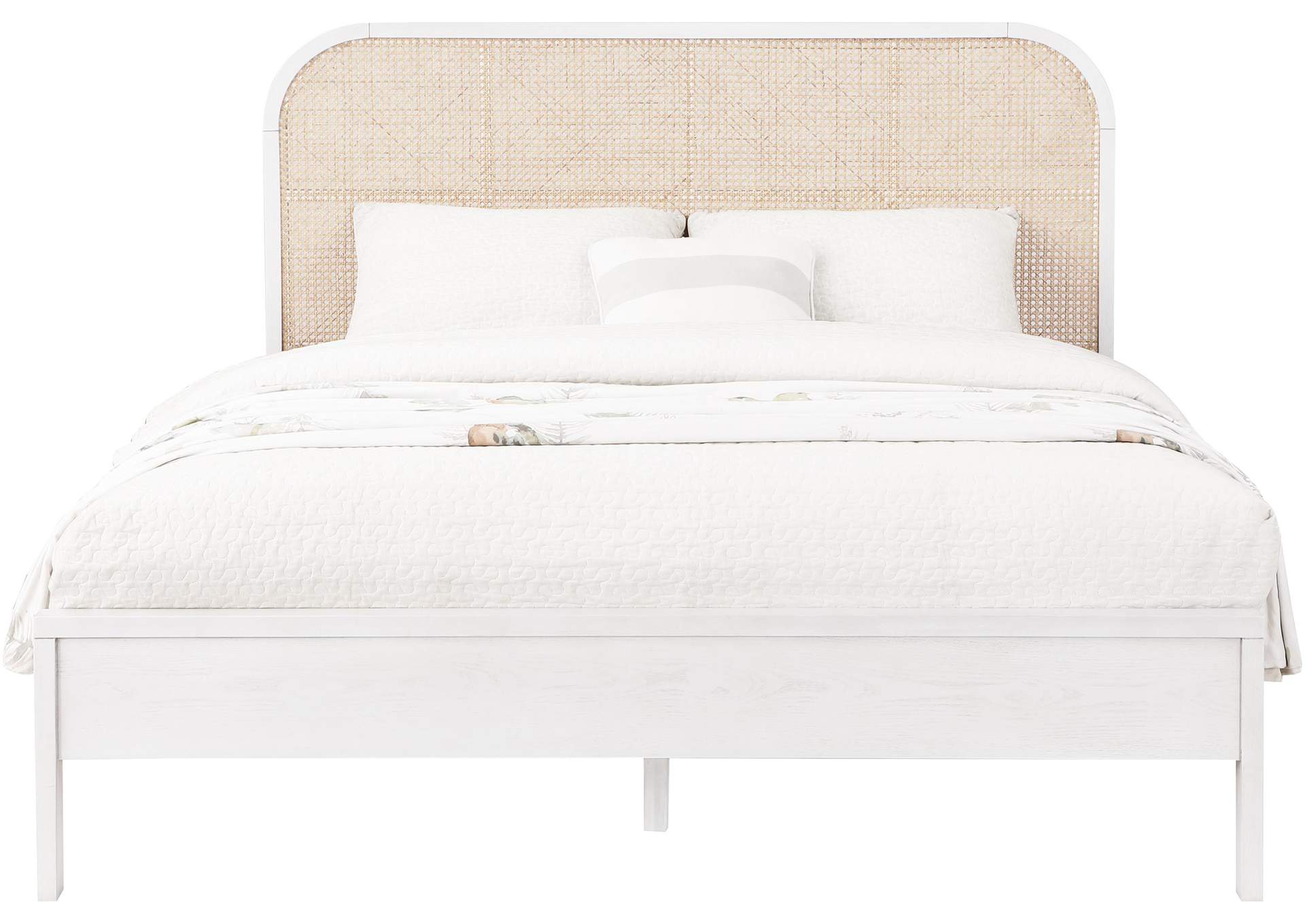 Siena White Ash Wood King Bed (3 Boxes),Meridian Furniture