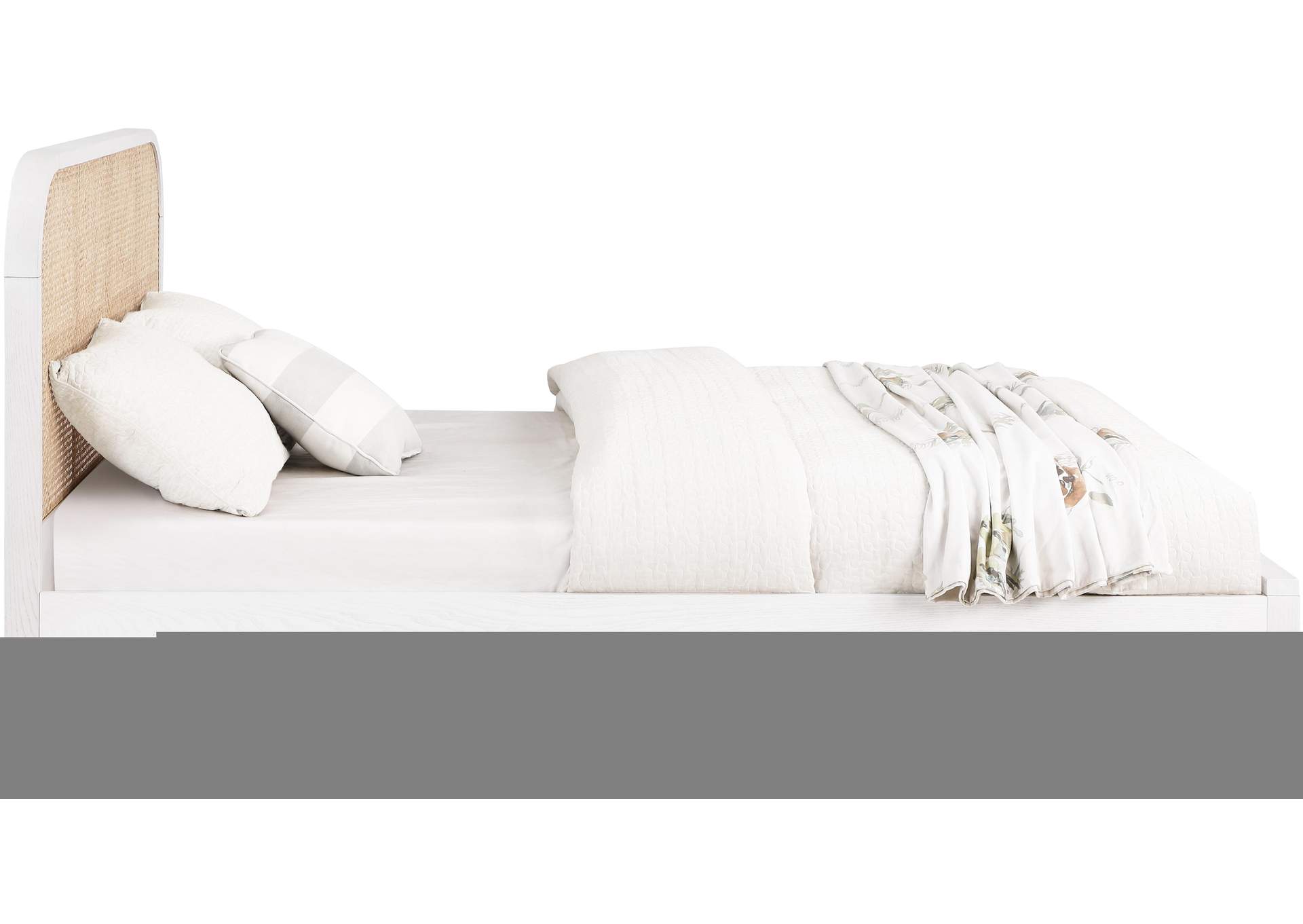Siena White Ash Wood King Bed (3 Boxes),Meridian Furniture