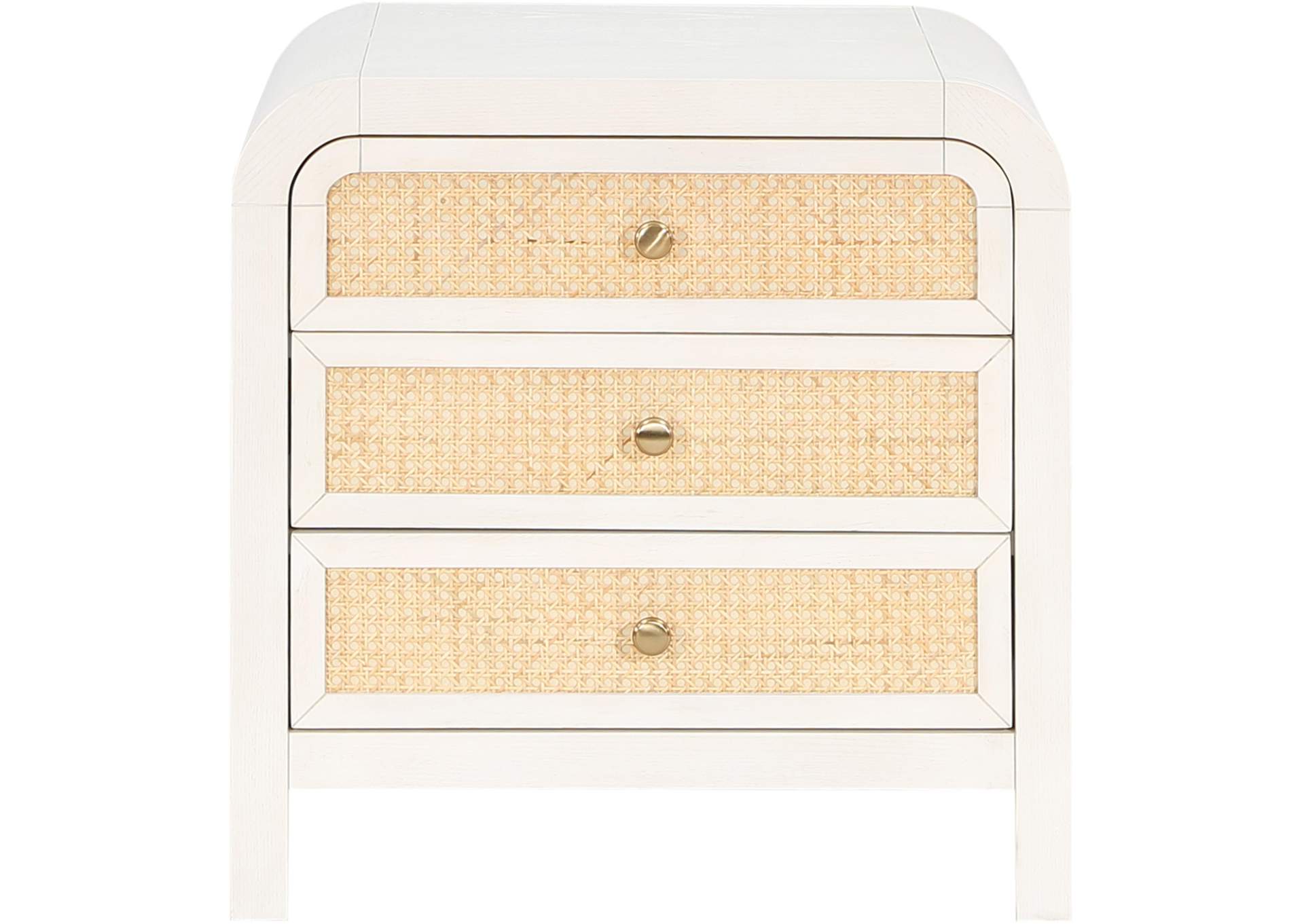 Siena White Night Stand,Meridian Furniture