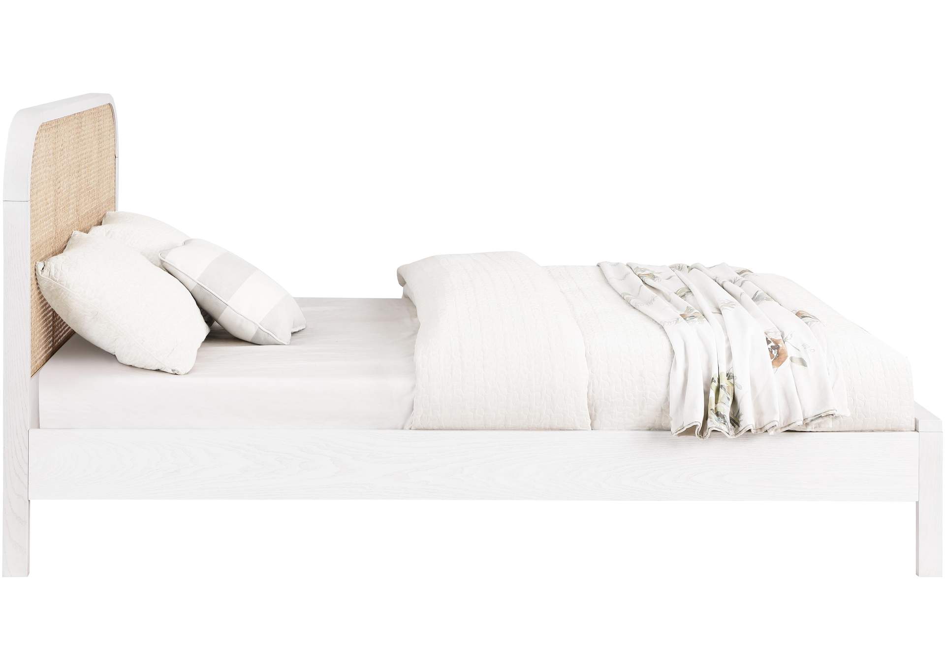 Siena White Ash Wood Queen Bed (3 Boxes),Meridian Furniture