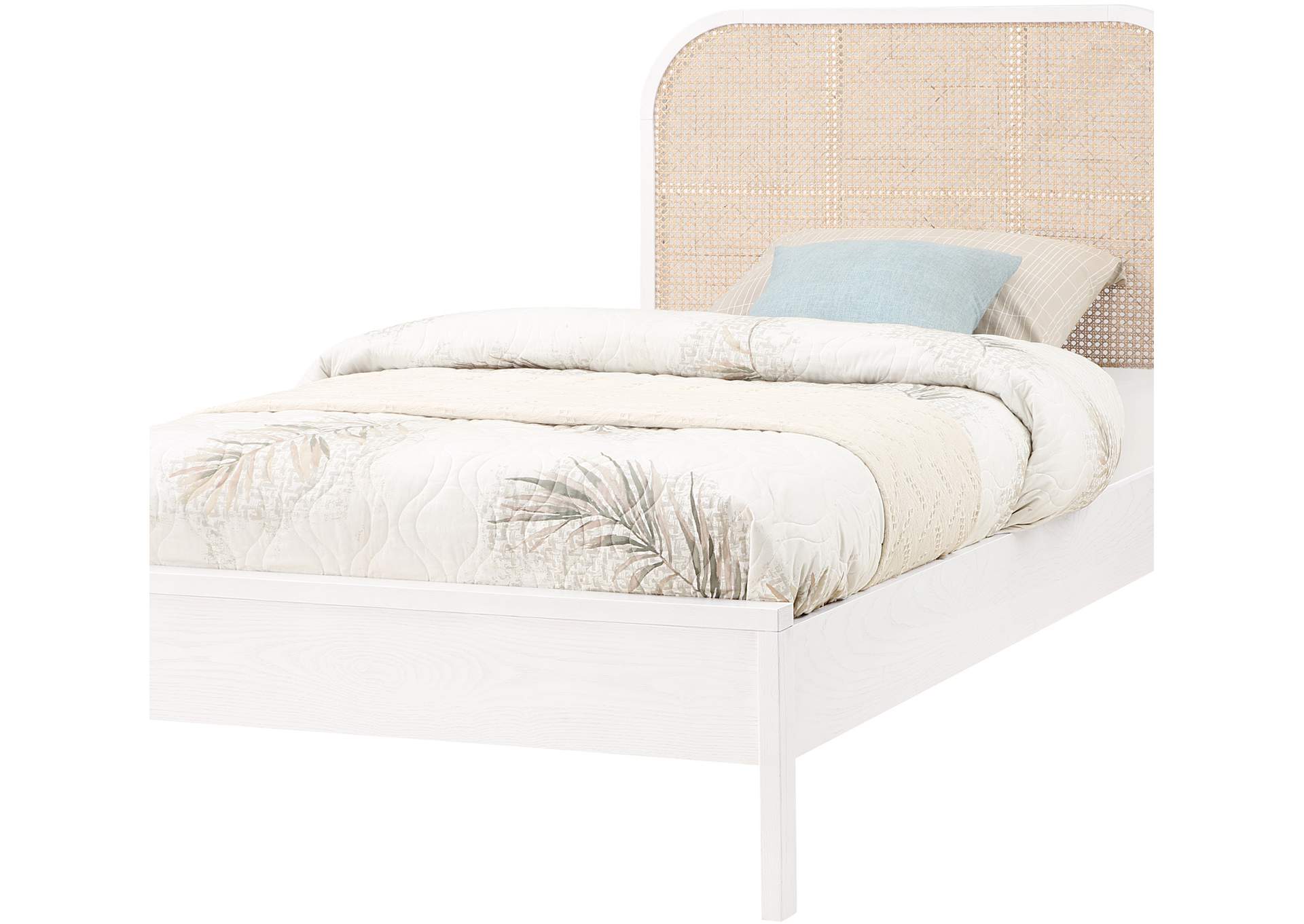 Siena White Ash Wood Twin Bed (3 Boxes),Meridian Furniture