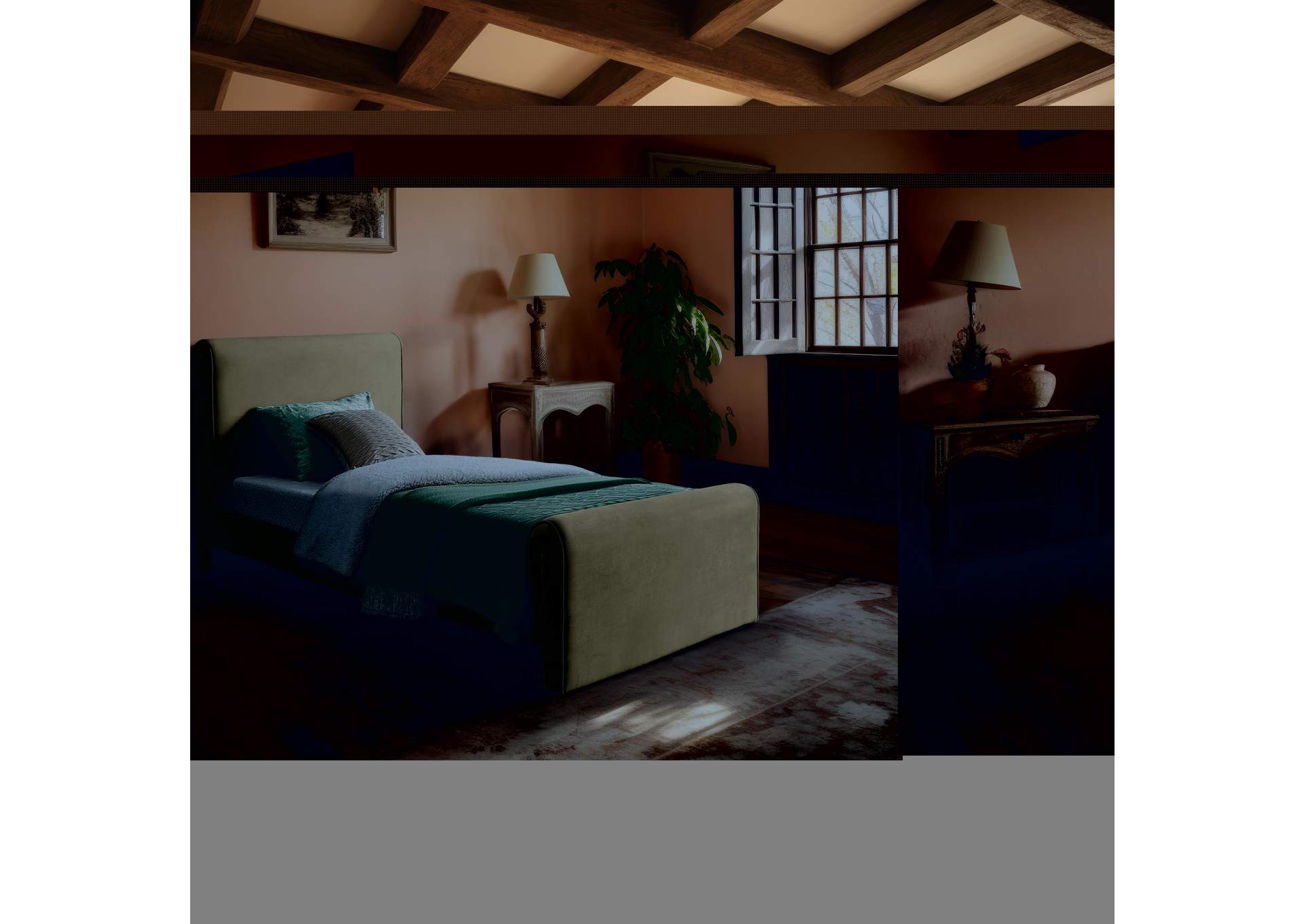 Sloan Camel Velvet Twin Bed (3 Boxes),Meridian Furniture