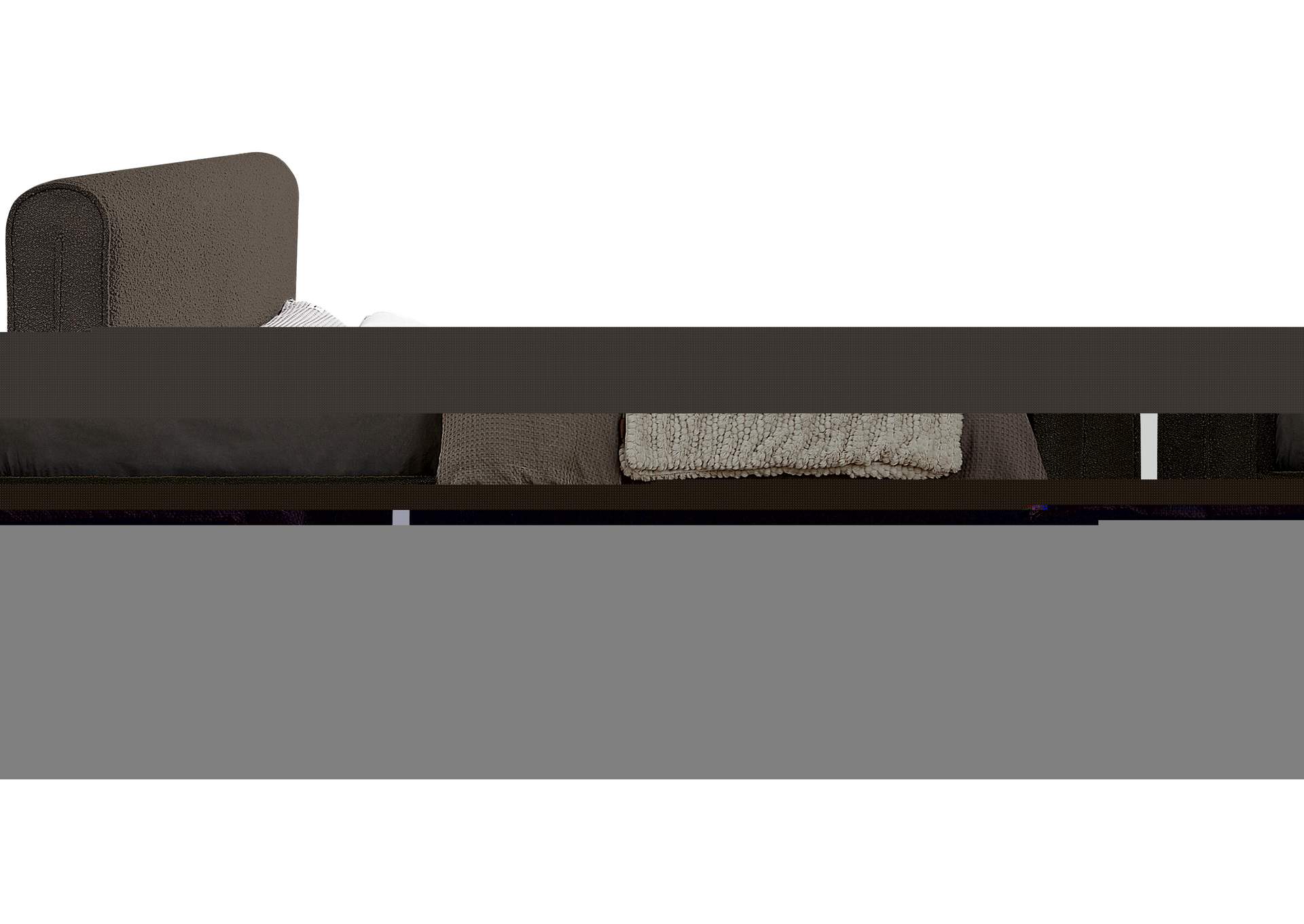 Stylus Brown Boucle Fabric King Bed (3 Boxes),Meridian Furniture