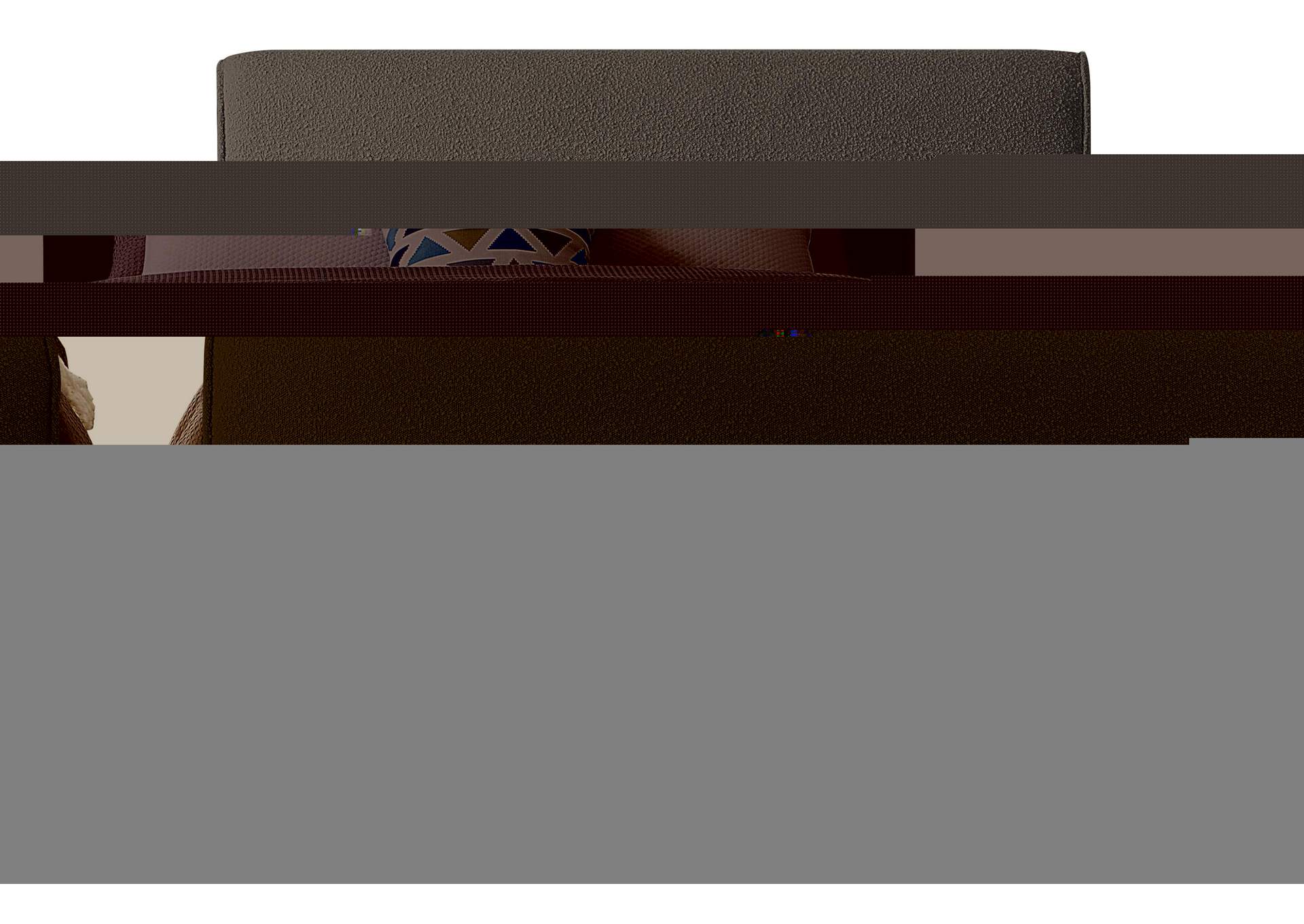 Stylus Brown Boucle Fabric Queen Bed (3 Boxes),Meridian Furniture