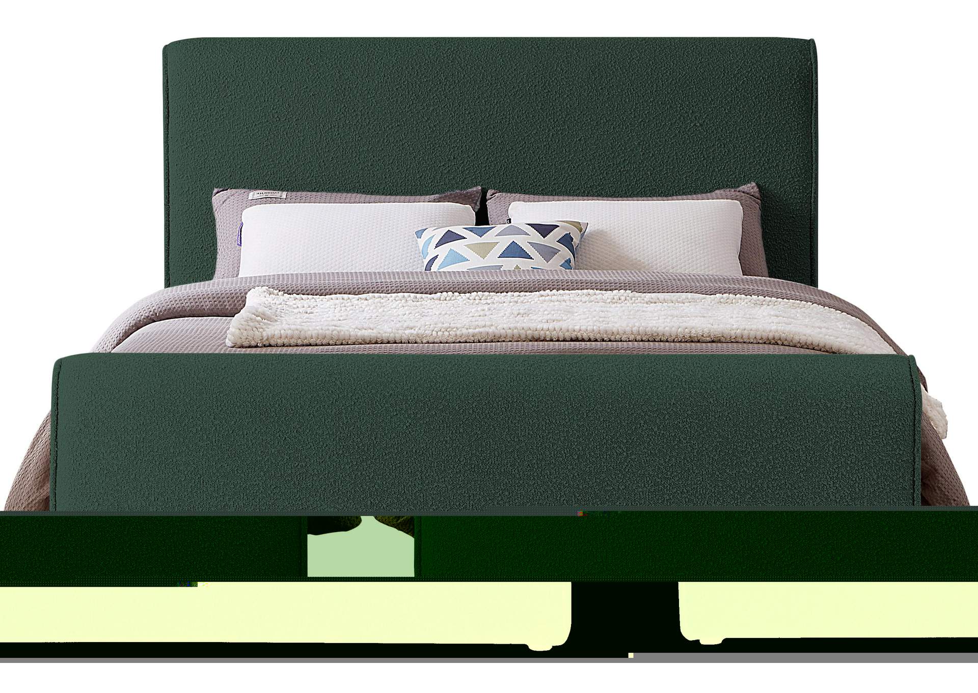 Stylus Green Boucle Fabric Full Bed (3 Boxes),Meridian Furniture
