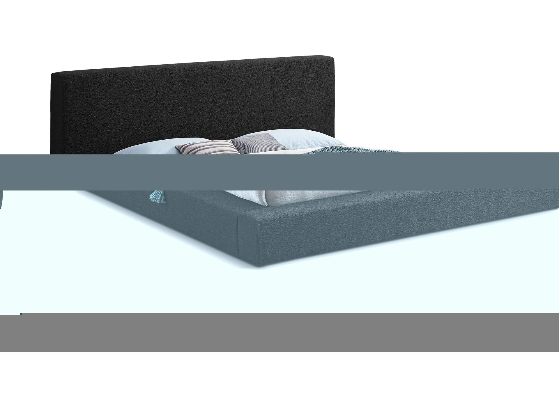 Terra Black Boucle Fabric Full Bed,Meridian Furniture