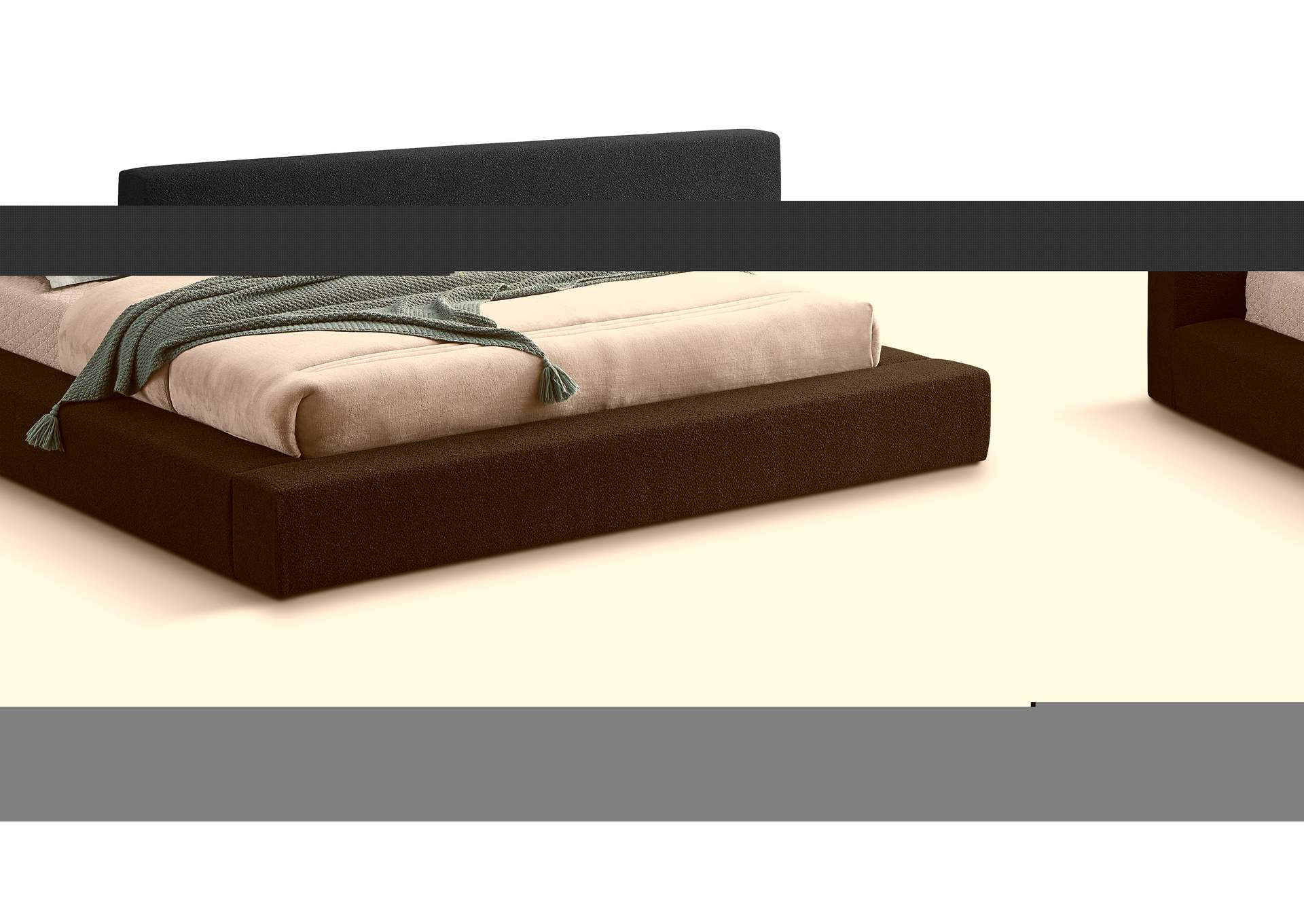 Terra Black Boucle Fabric Queen Bed,Meridian Furniture