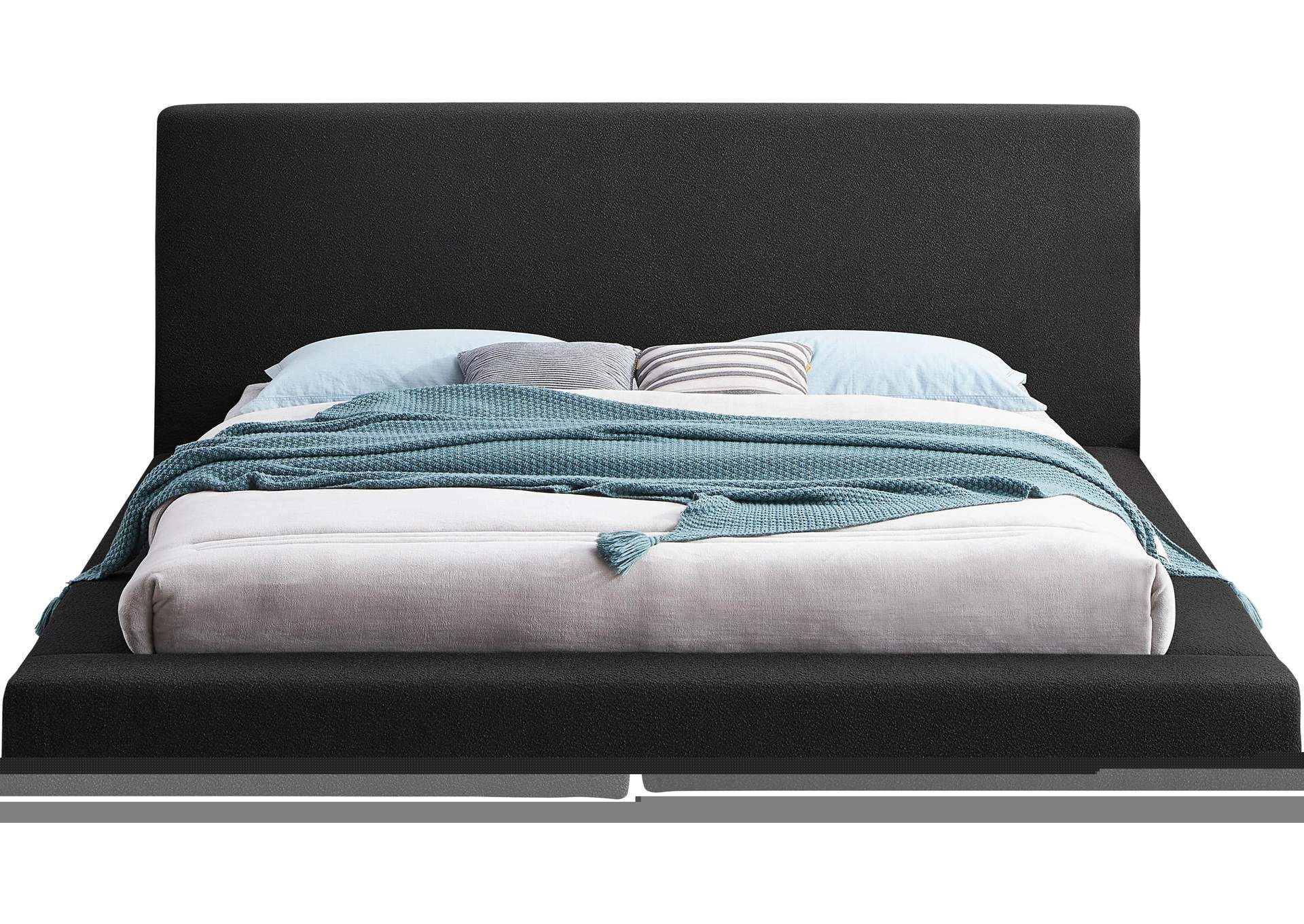 Terra Black Boucle Fabric Queen Bed,Meridian Furniture