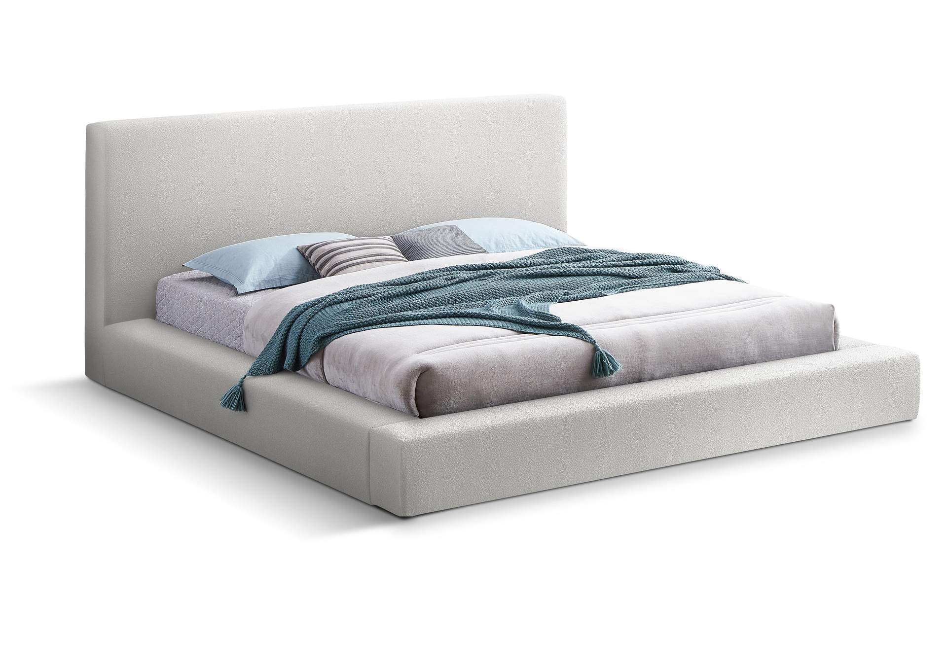 Terra Cream Boucle Fabric Full Bed,Meridian Furniture