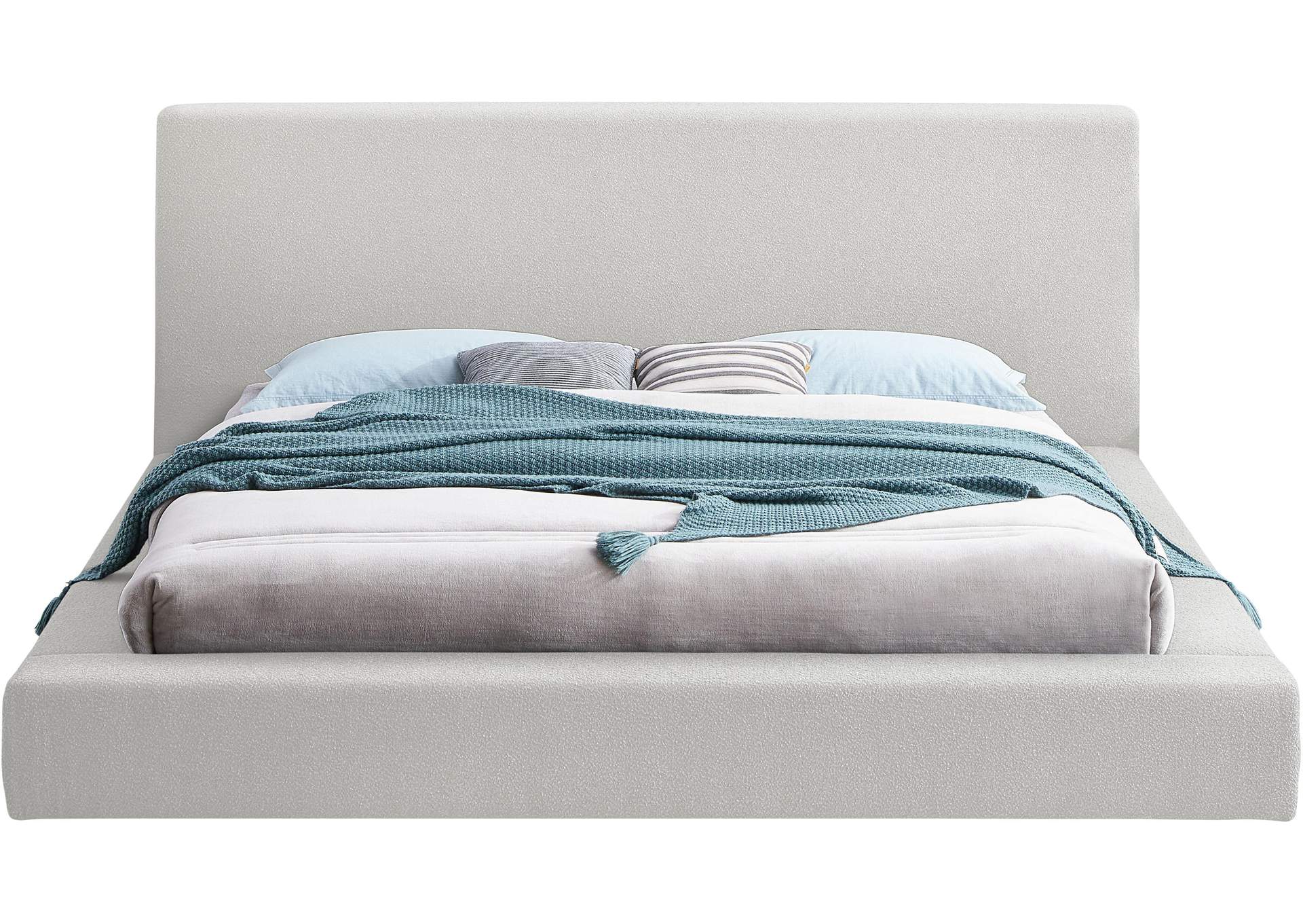 Terra Cream Boucle Fabric Full Bed,Meridian Furniture