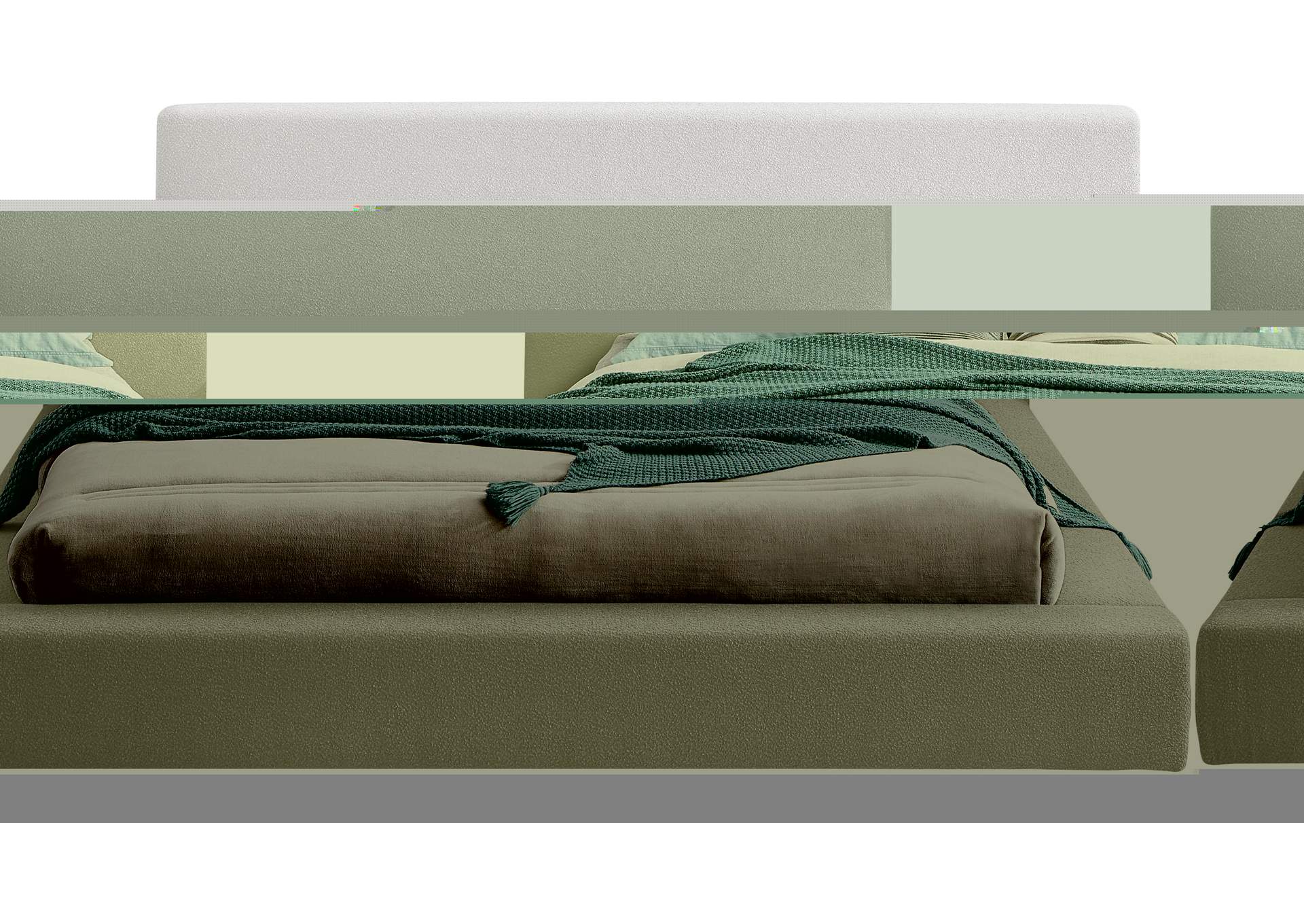 Terra Cream Boucle Fabric King Bed,Meridian Furniture