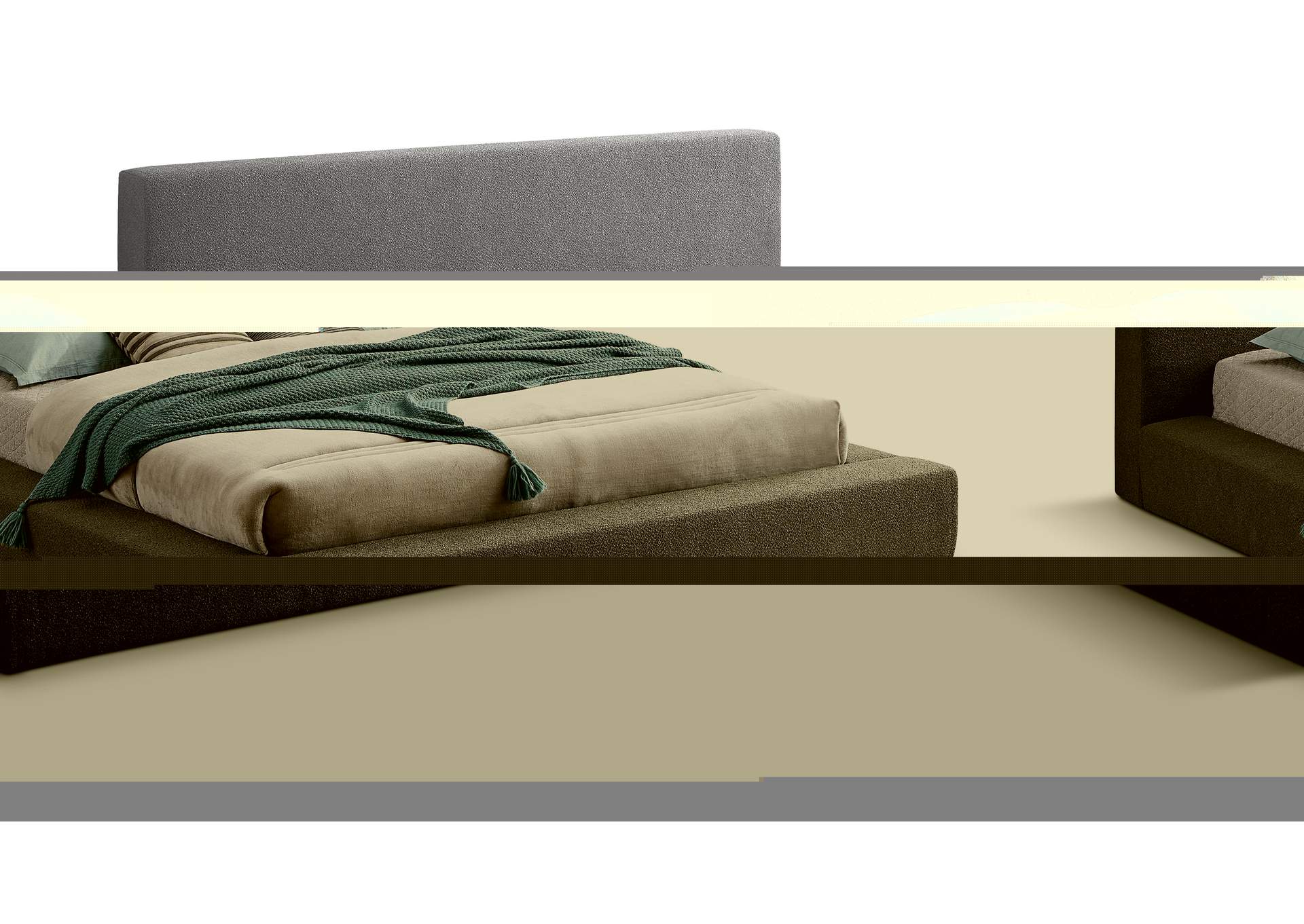 Terra Grey Boucle Fabric Full Bed,Meridian Furniture