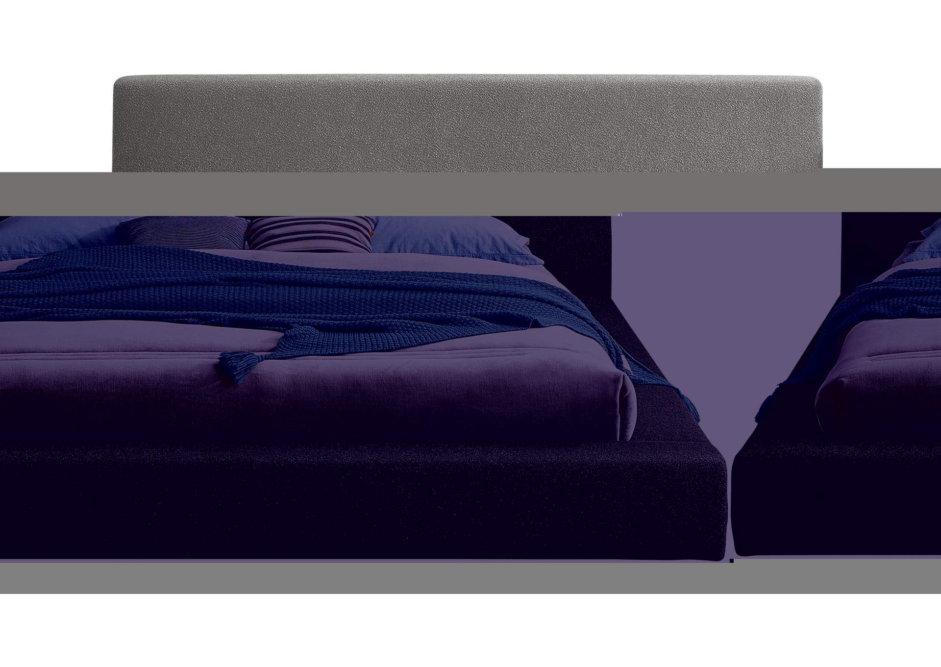 Terra Grey Boucle Fabric Full Bed,Meridian Furniture