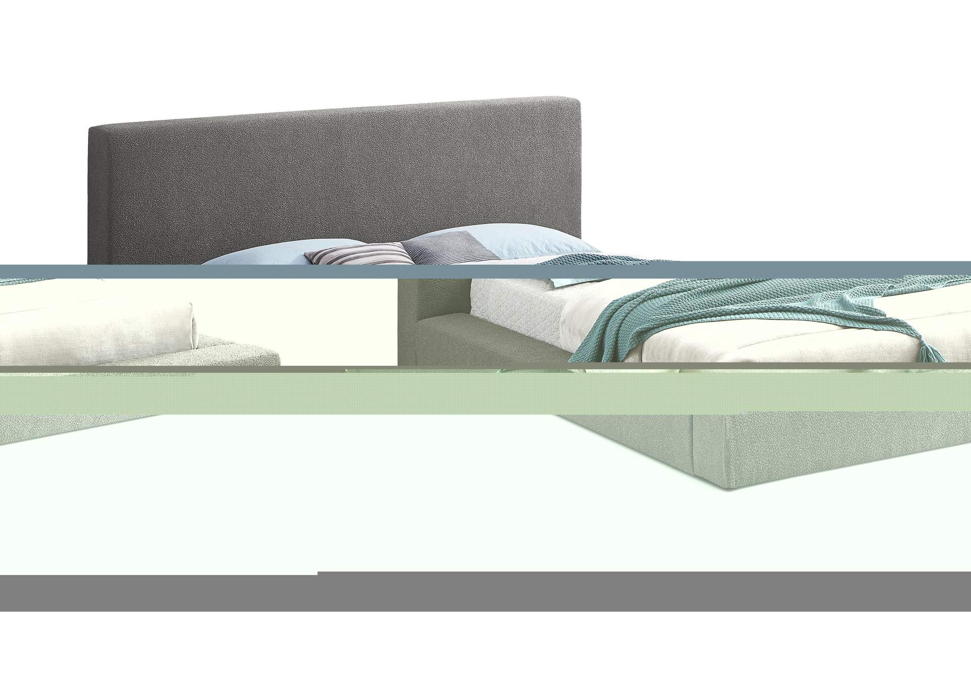 Terra Grey Boucle Fabric King Bed,Meridian Furniture