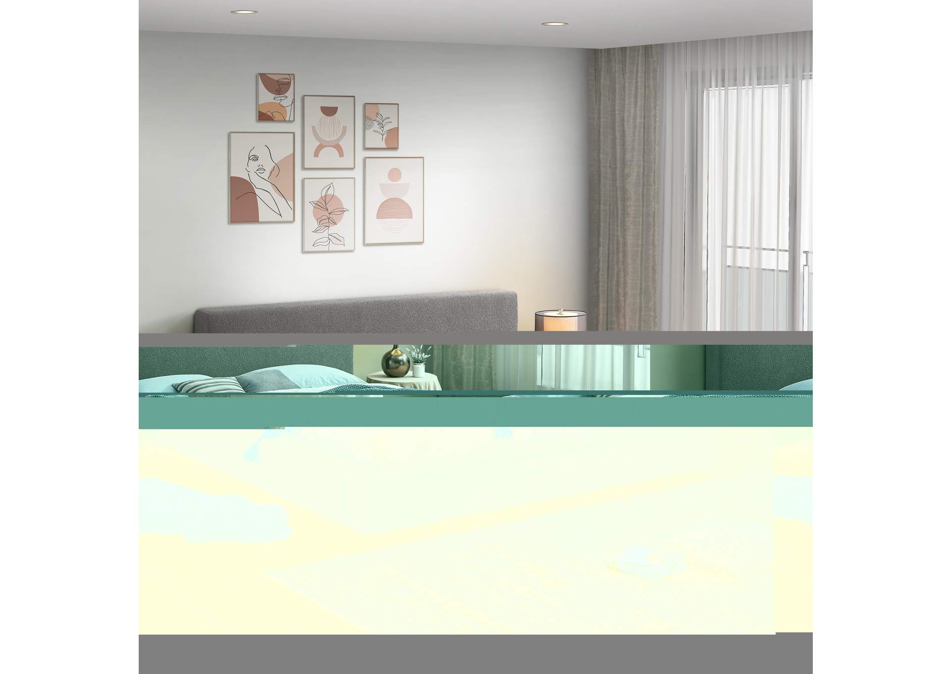 Terra Grey Boucle Fabric King Bed,Meridian Furniture