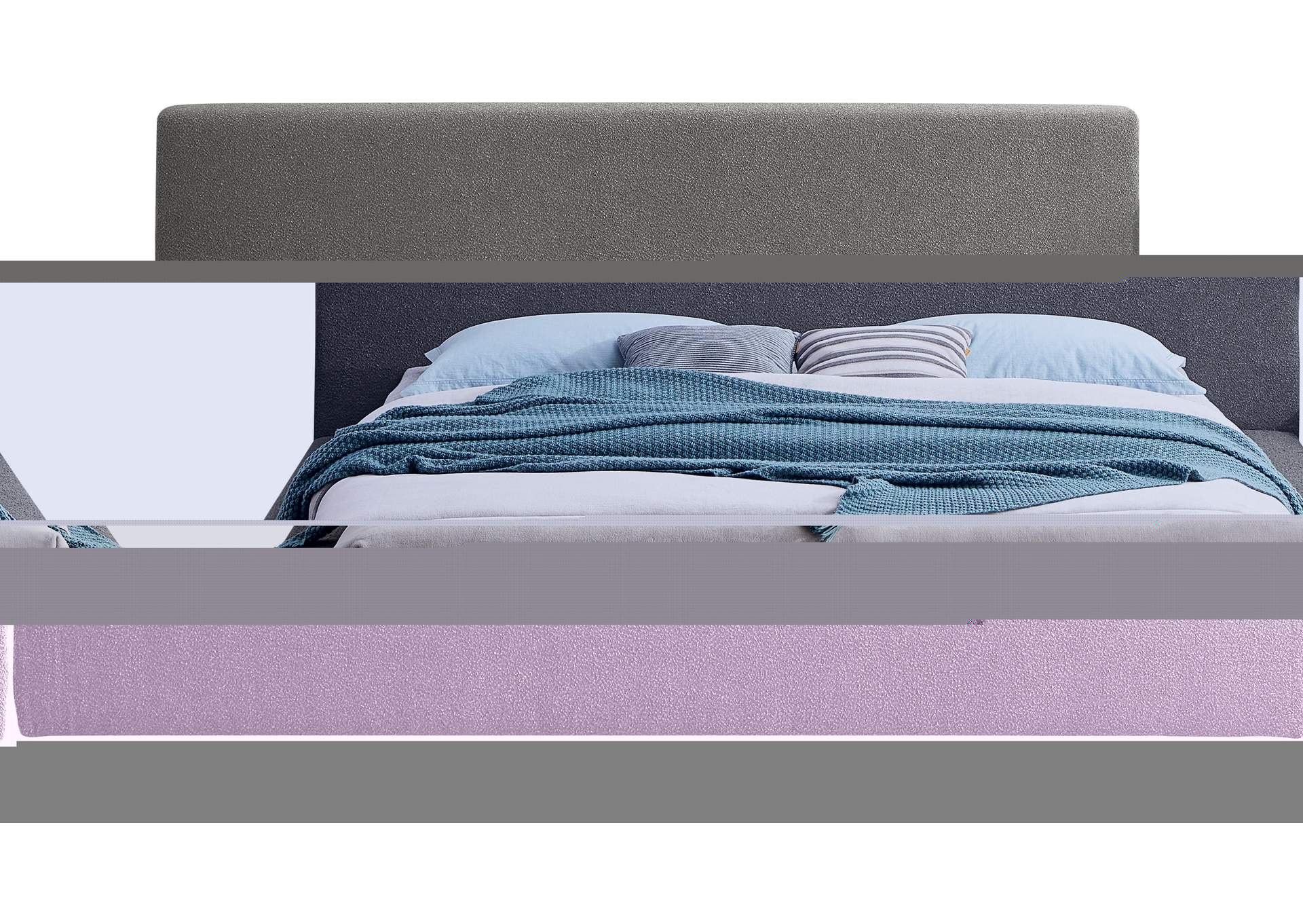 Terra Grey Boucle Fabric King Bed,Meridian Furniture